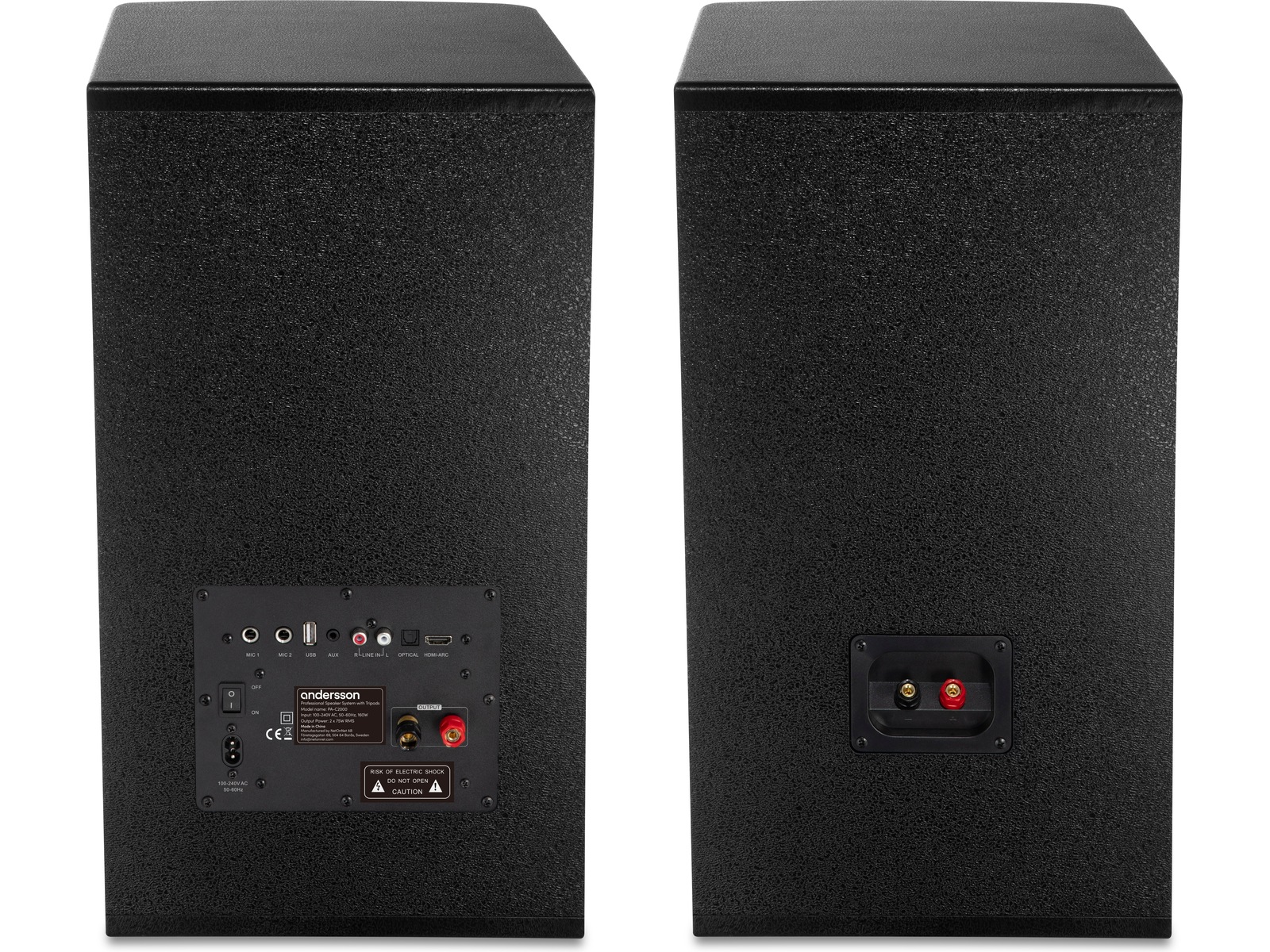 Andersson PA-system 300W Bluetooth 5.3 Høyttalere