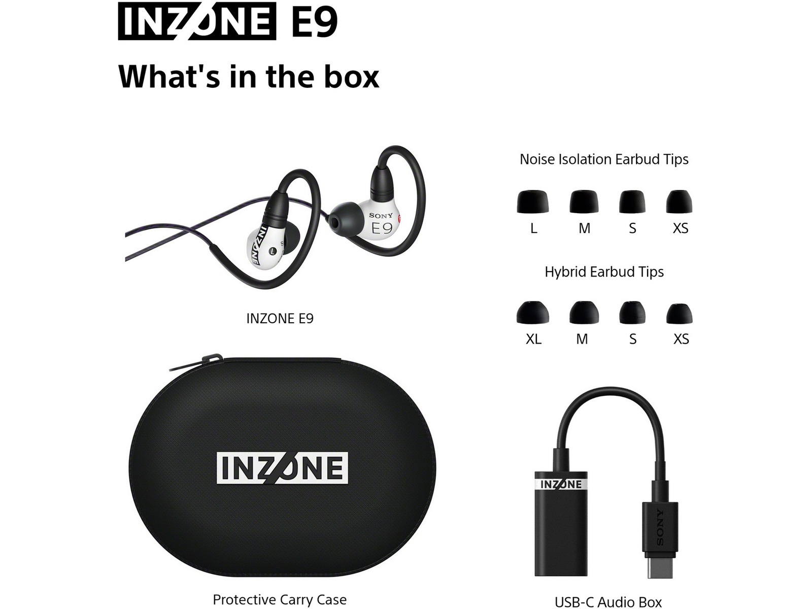 Sony INZONE E9 In-Ear Gaming Ørepropper (hvit) Ørepropper