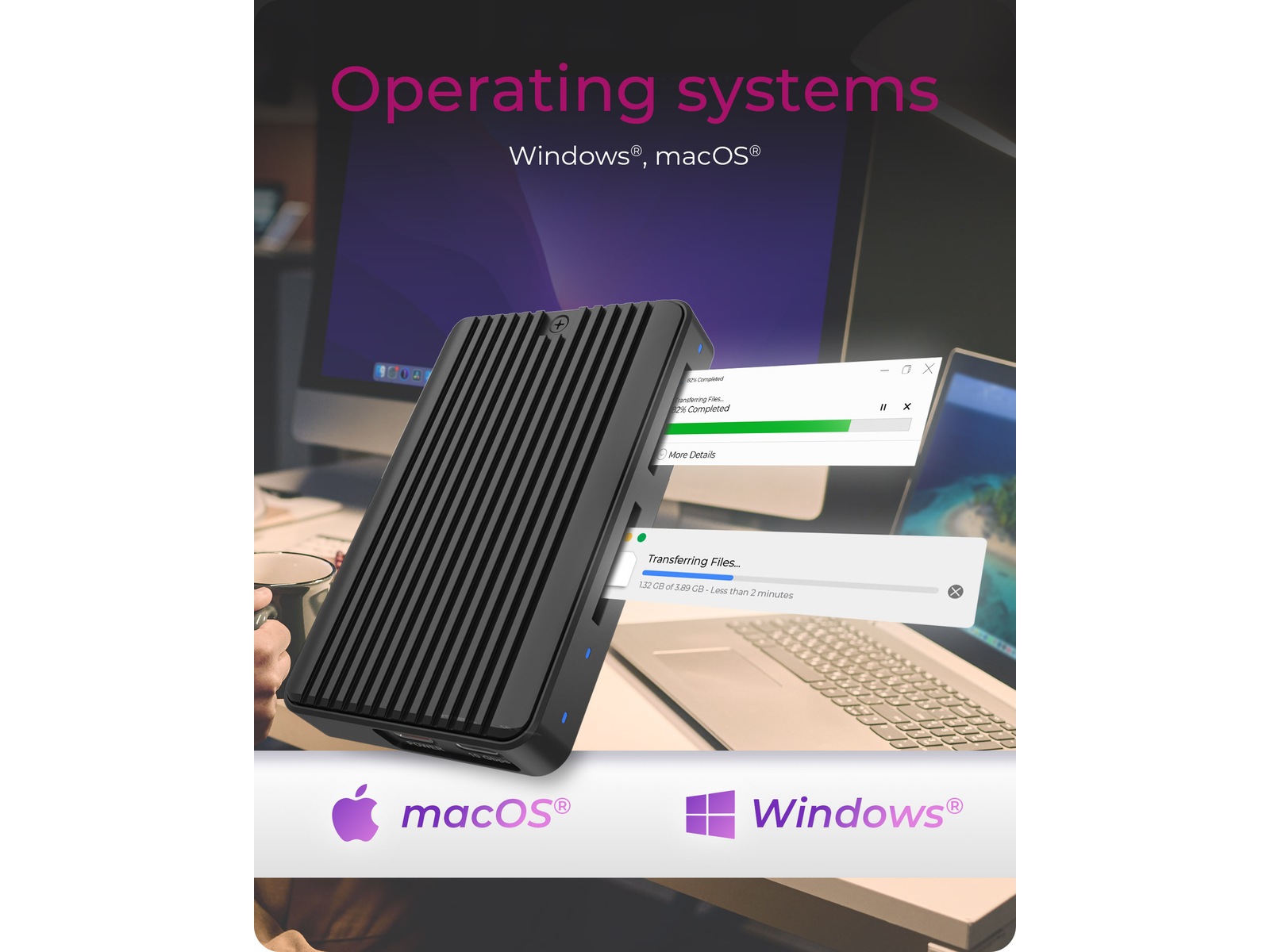 ICY BOX IB-CR602M-C31 M.2 SSD Enclosure Dokkingstasjoner