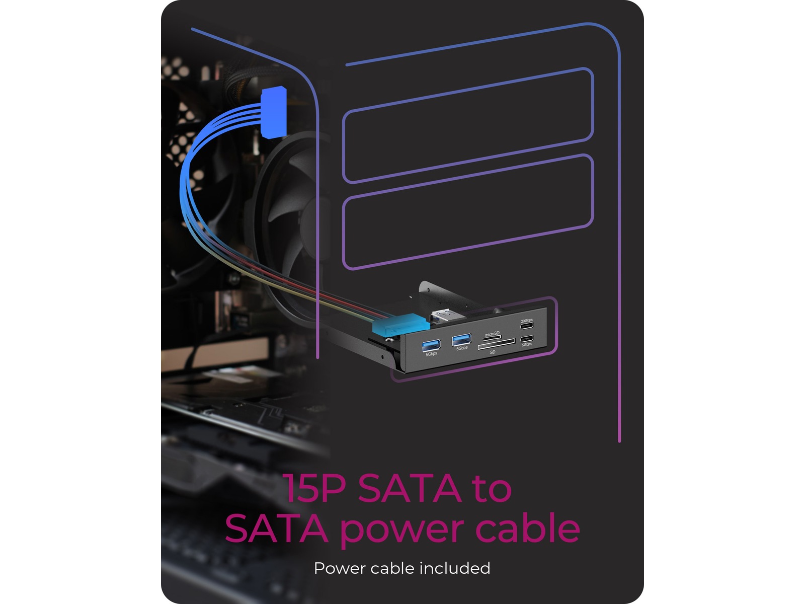 ICY BOX IB-HUB1419-i3 Front panel 3.5" USB/FireWire