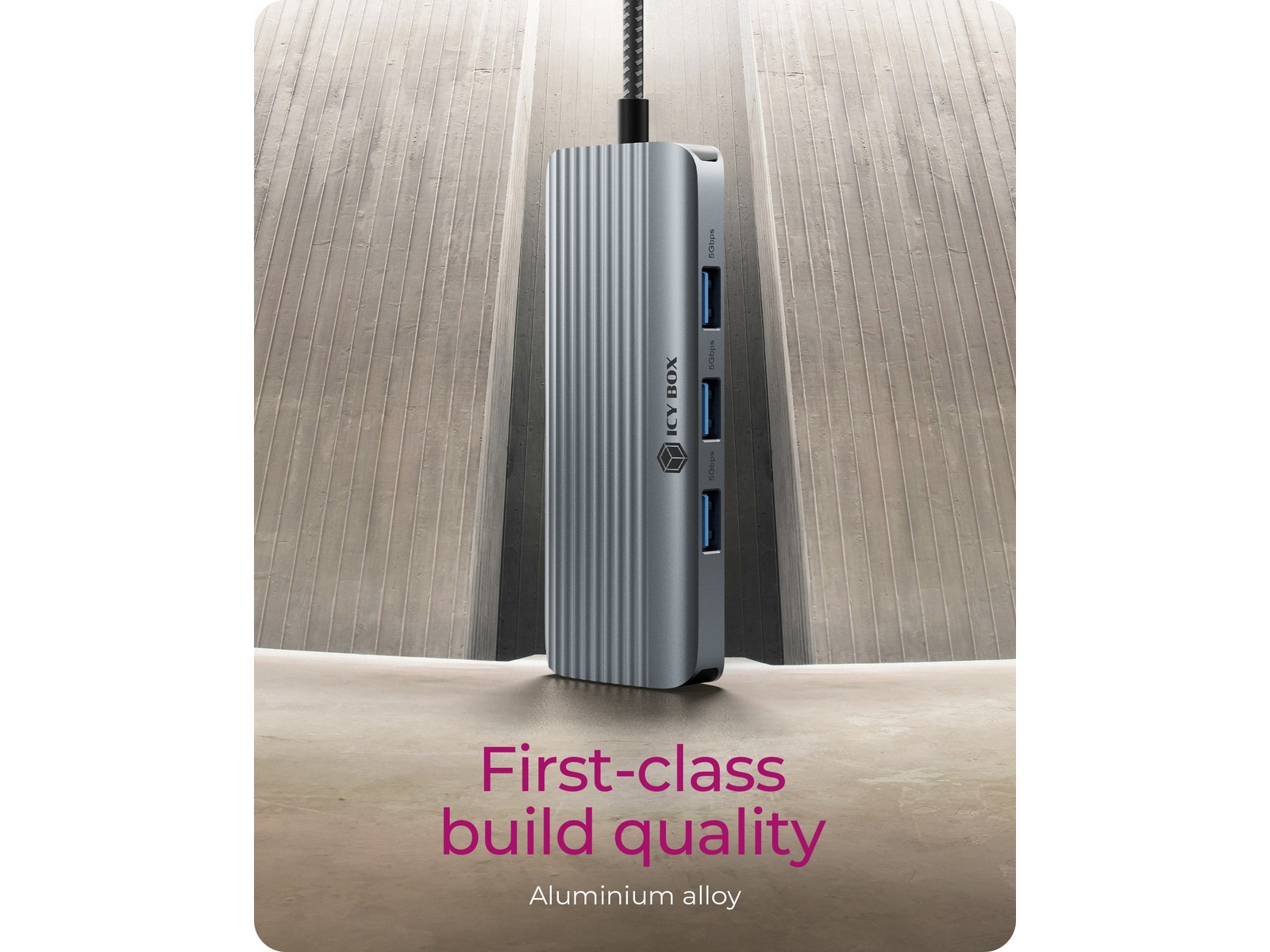 ICY BOX 6-i-1 Travel Docking Dockingstasjon & USB-HUB