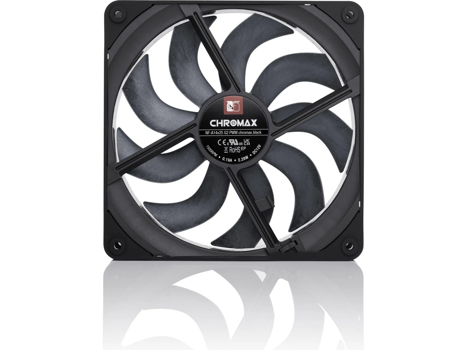 Noctua NF-A14x25 G2 PWM chromax.black Vifte Vifter