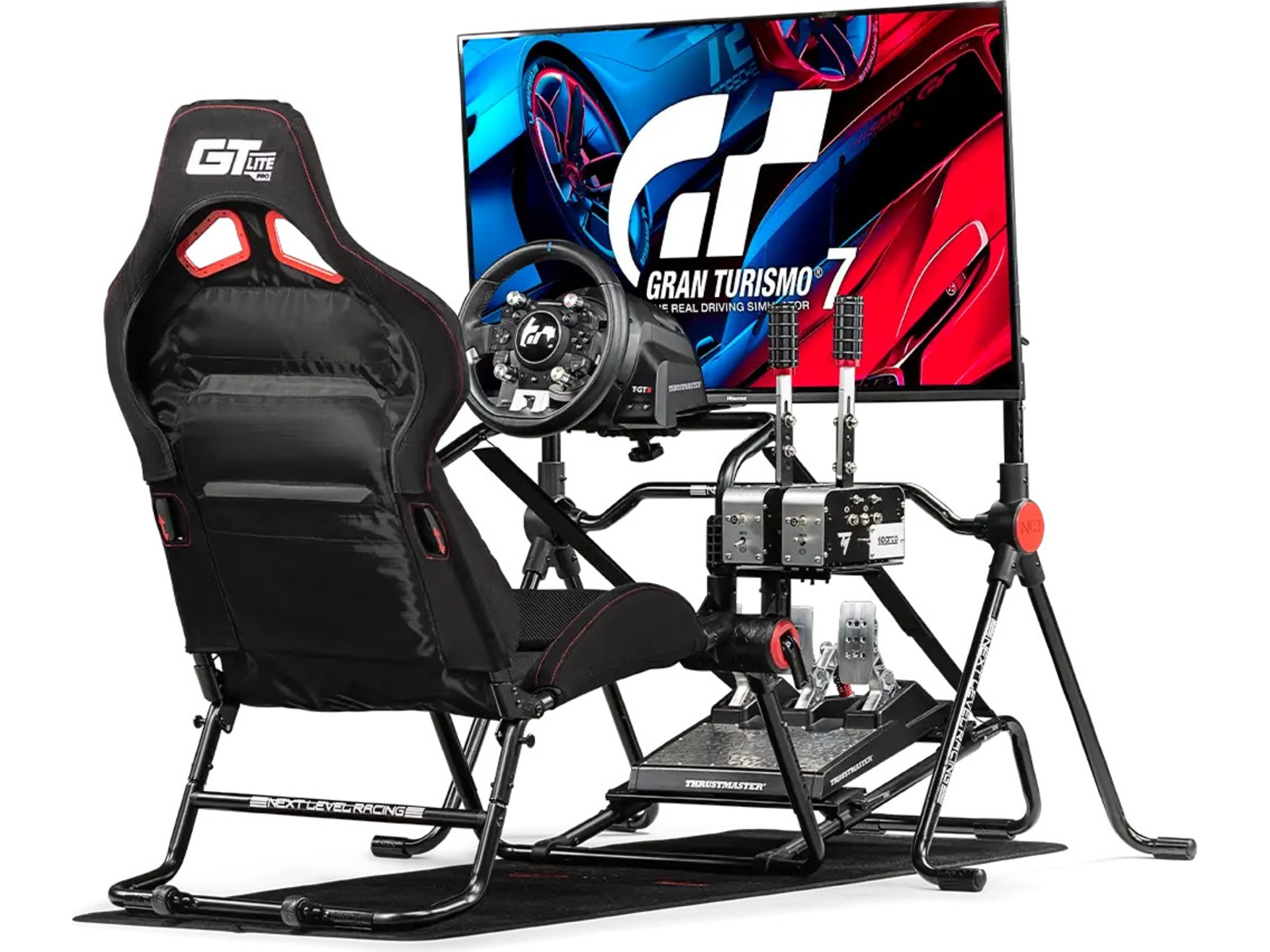 Next Level Racing GTLite Pro–kompakt GT-cockpit for DD-ratt&komfort Ratt og pedaler