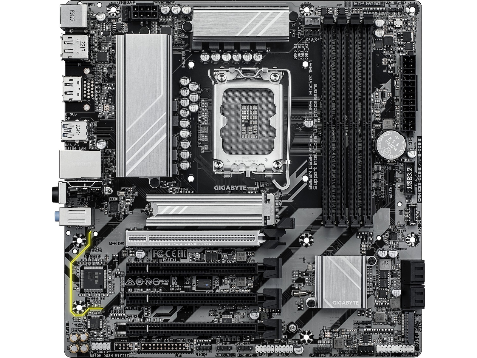 Gigabyte B860M DS3H WIFI6E hovedkort Intel Socket