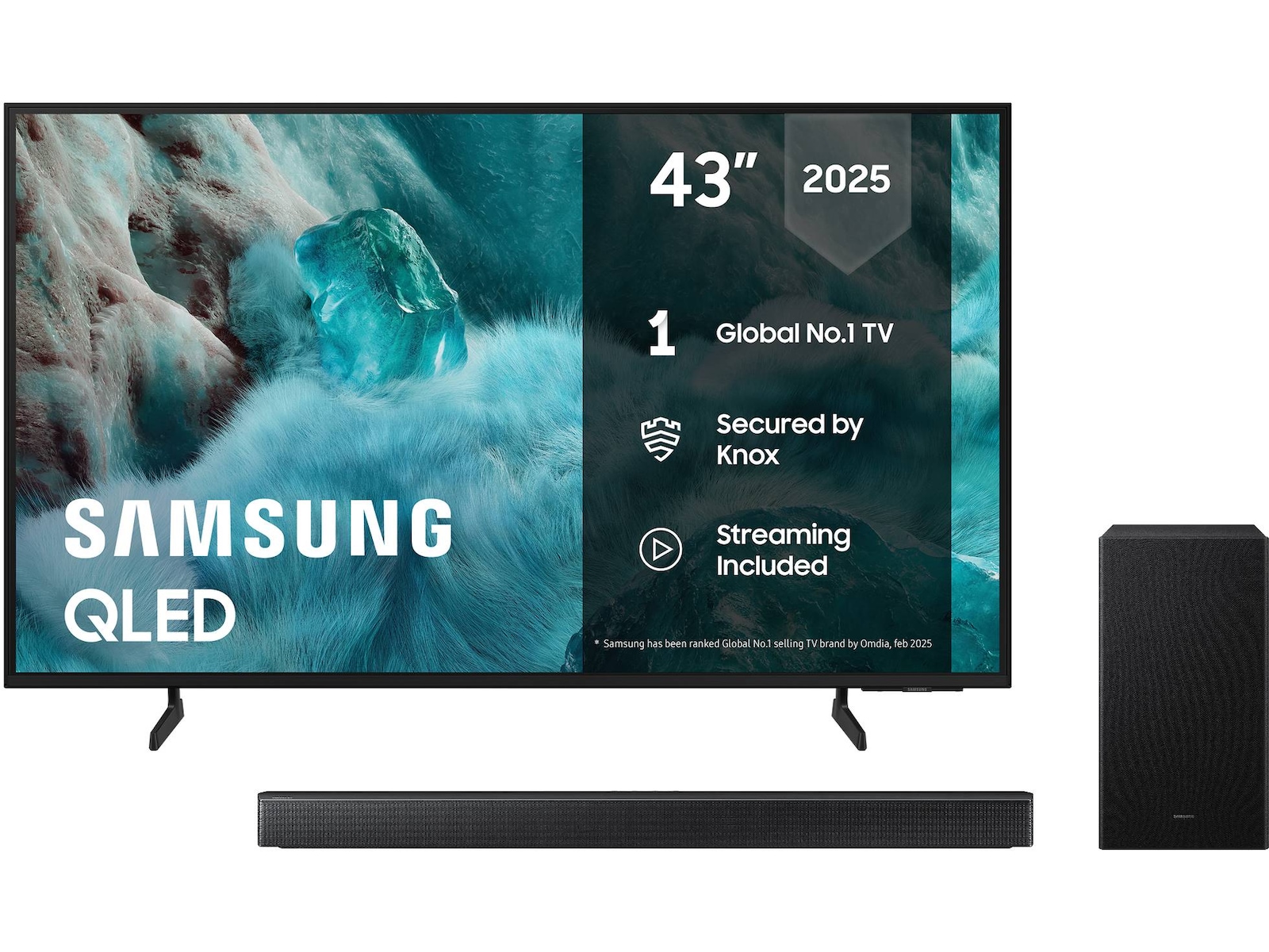 Samsung 43" Q7FA QLED 4K Smart TV (2025) + lydplanke 50 - 59 tommer TV