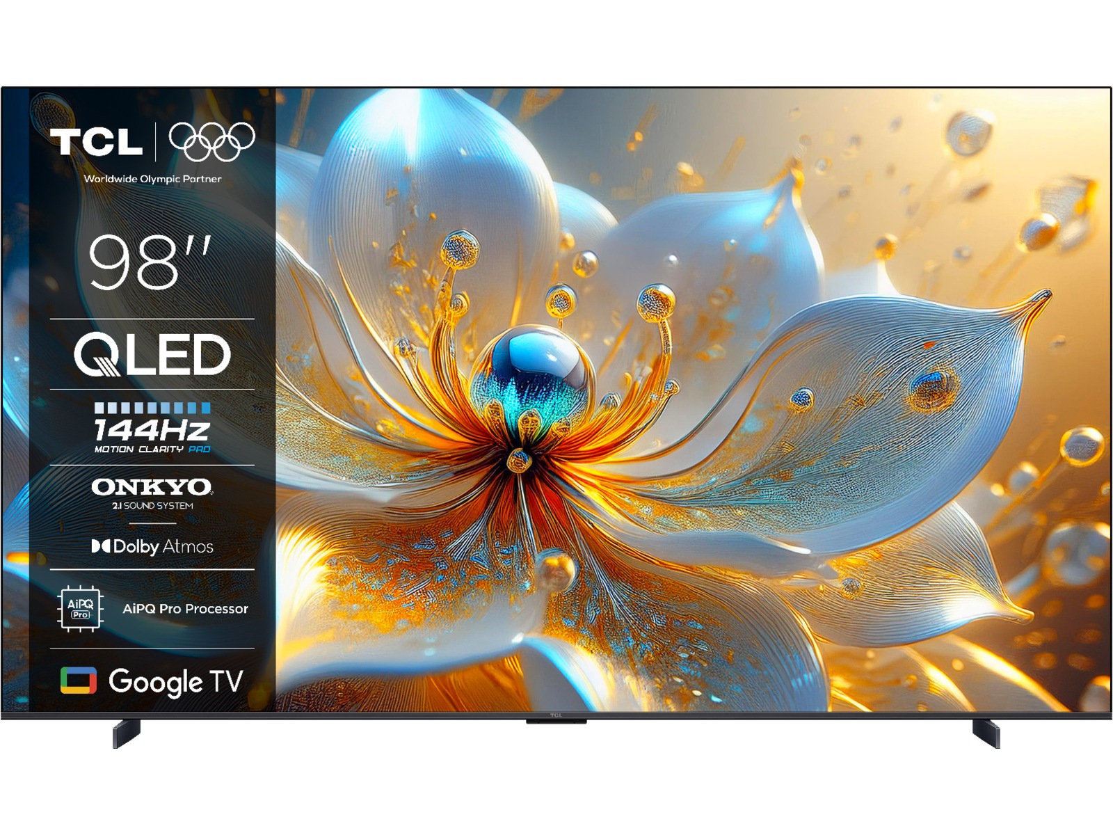 TCL 98" T8C 4K QLED Google TV (2025) + veggfeste Over 80 tommer TV