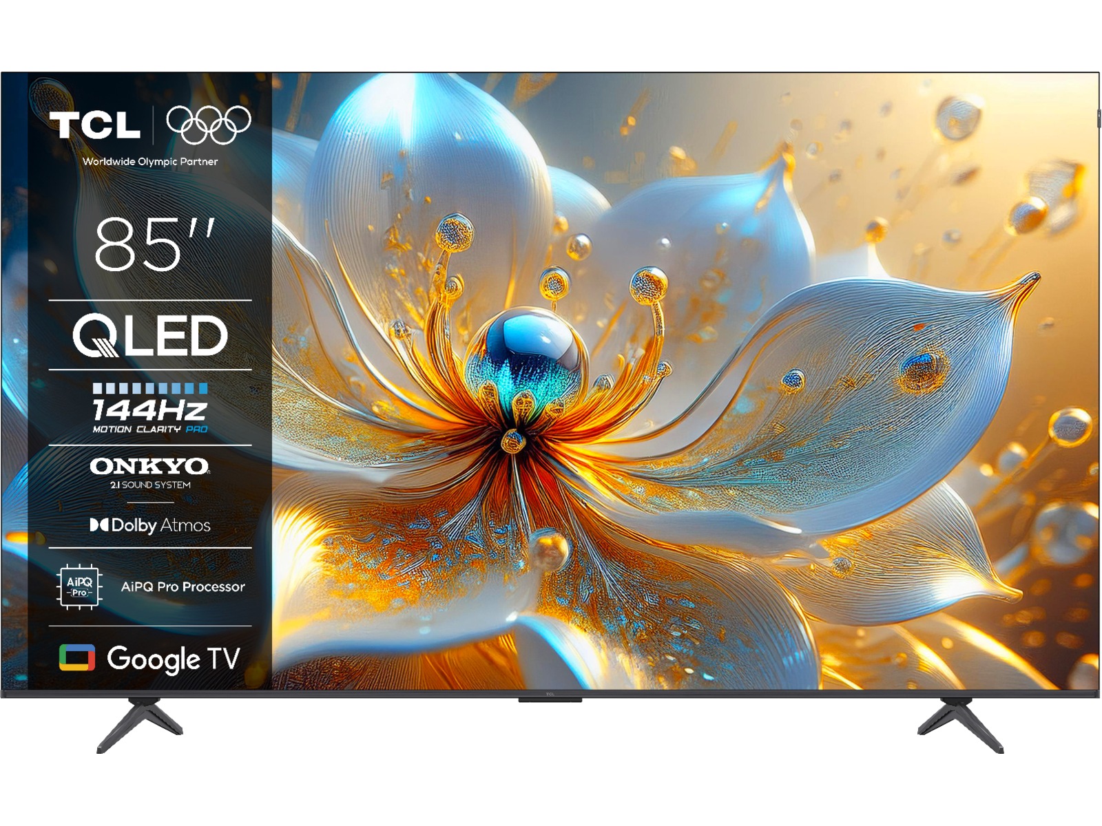 TCL 85" T8C 4K QLED Google TV (2025) + veggfeste Over 80 tommer TV