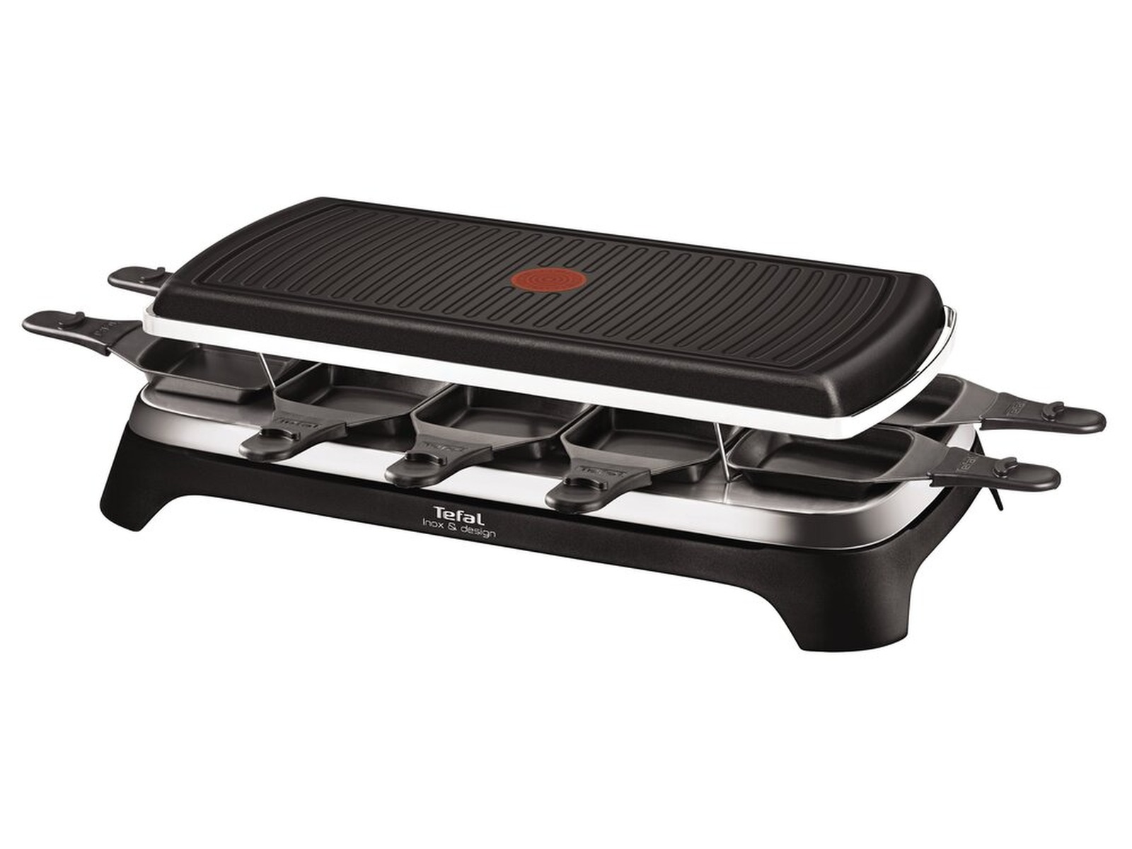 Tefal RE458812 raclette Inox & Design 10 panner (svart) -B-Grade Demo hjem & fritid