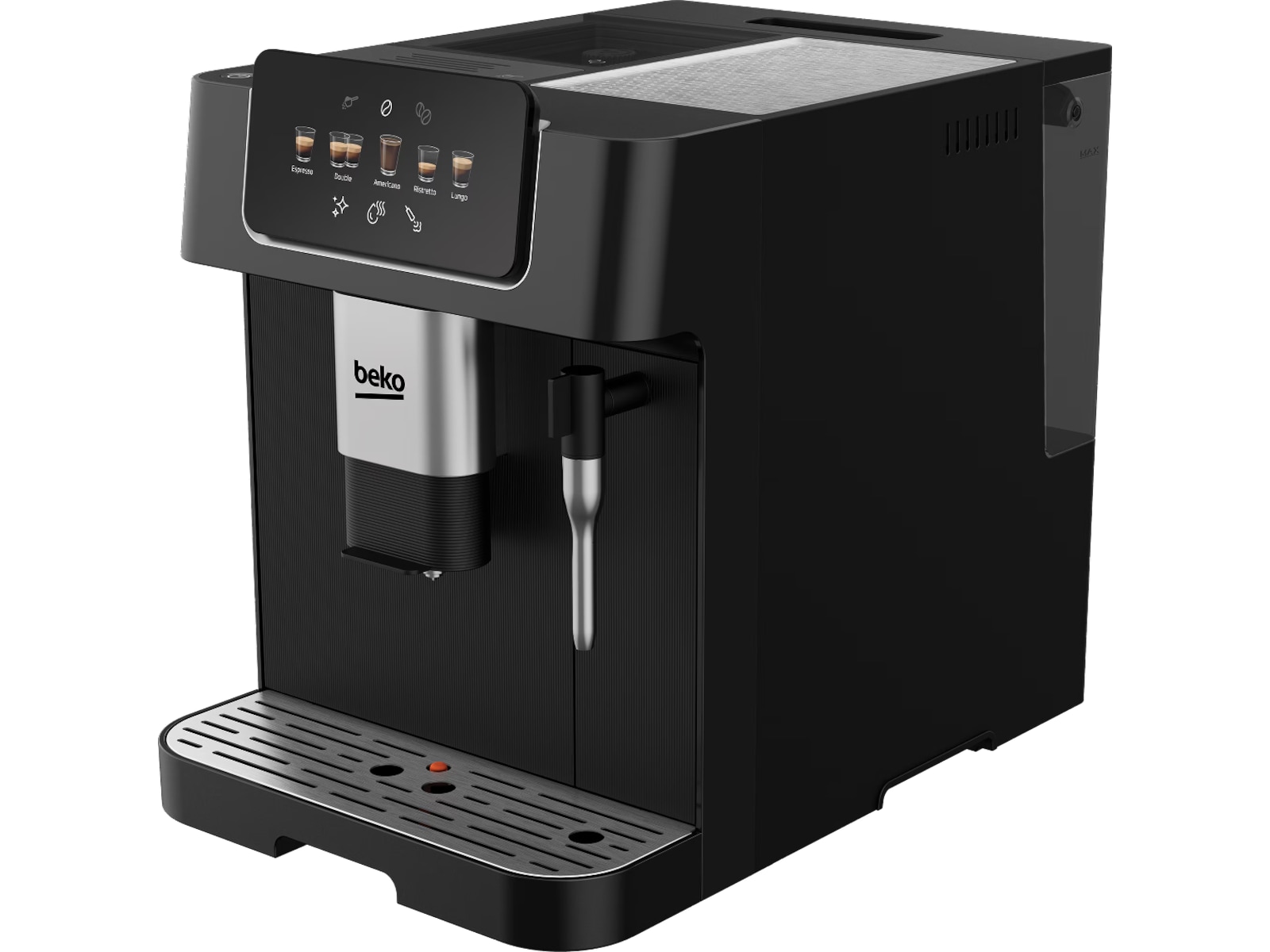 Beko CEG 7302 B helautomatisk espressomaskin (sort) + melkeskummer Espressomaskiner