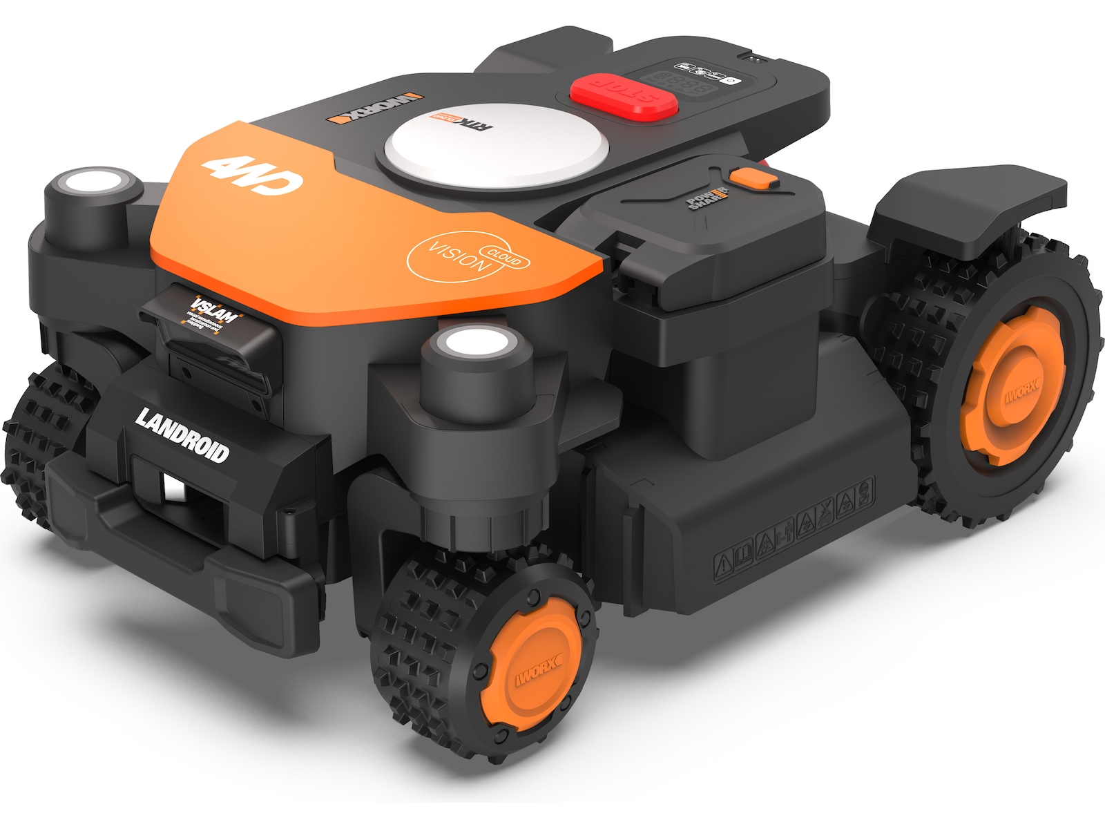 Kraftig firehjulsdrevet klipper med AI-kamera for automatisk mapping Robotgressklipper