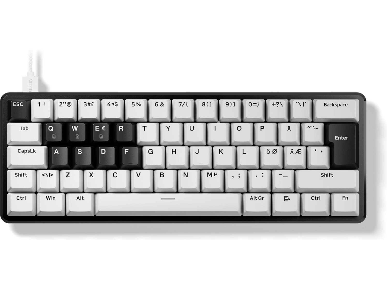 Pulsar PCMK 3 HE 60 tastatur, ISO nordisk, Hall-effekt (hvit) Gamingtastatur
