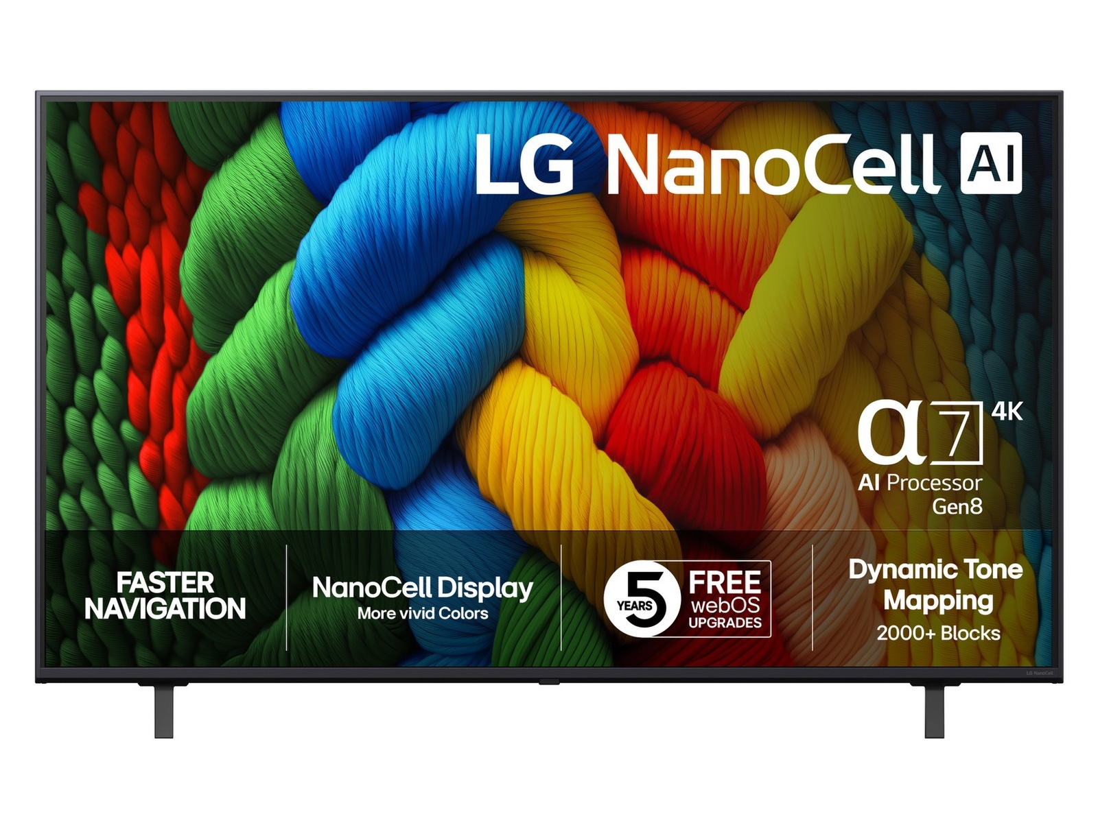 LG 55" NANO80 AI 4K NanoCell smart-TV (2025) + soundbar 60 - 69 tommer TV