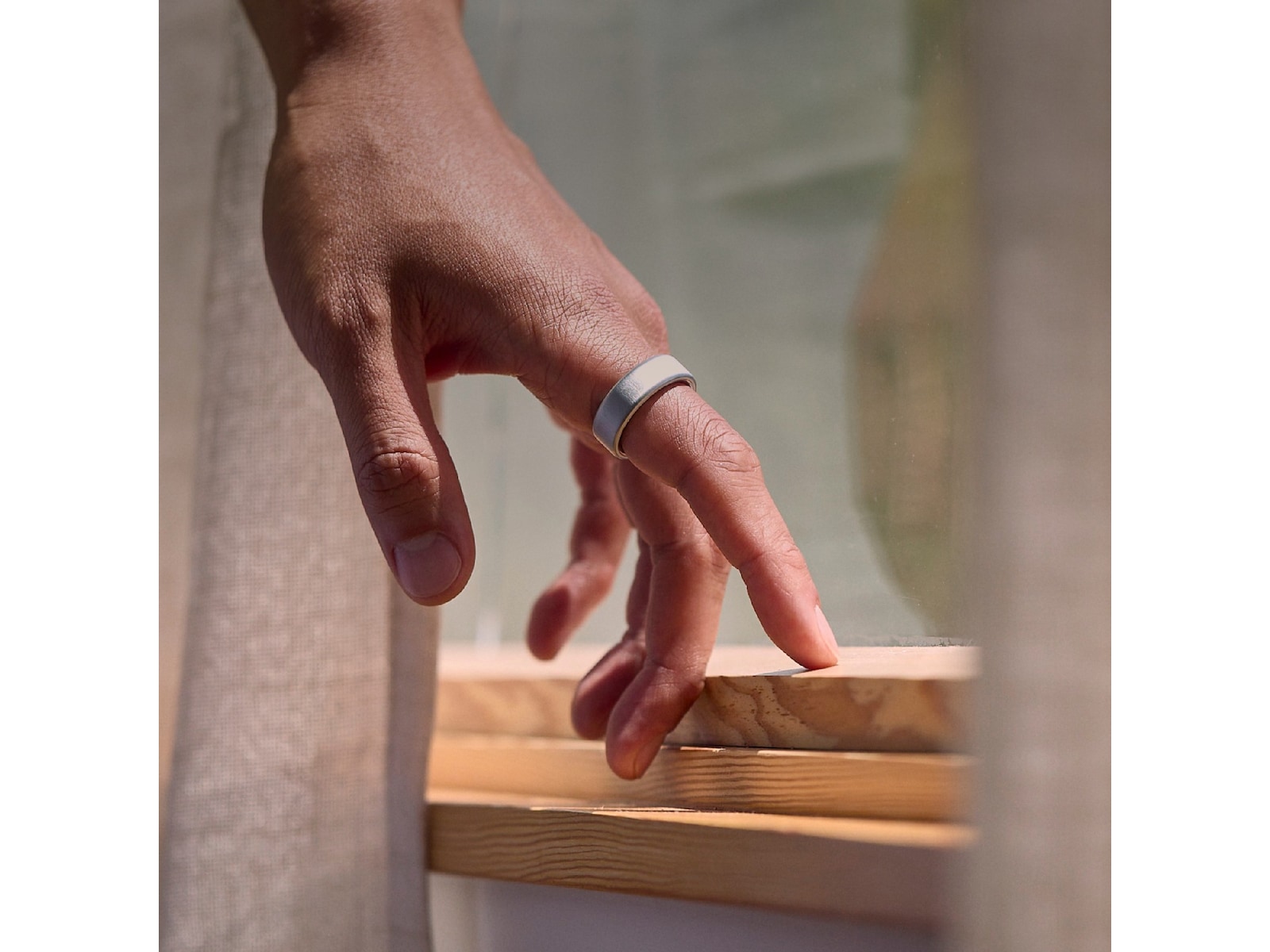 Oura Ring 4 Smart Ring str. 7 (børstet sølv) -B-Grade Demo tilbehør til mobiler & klokker