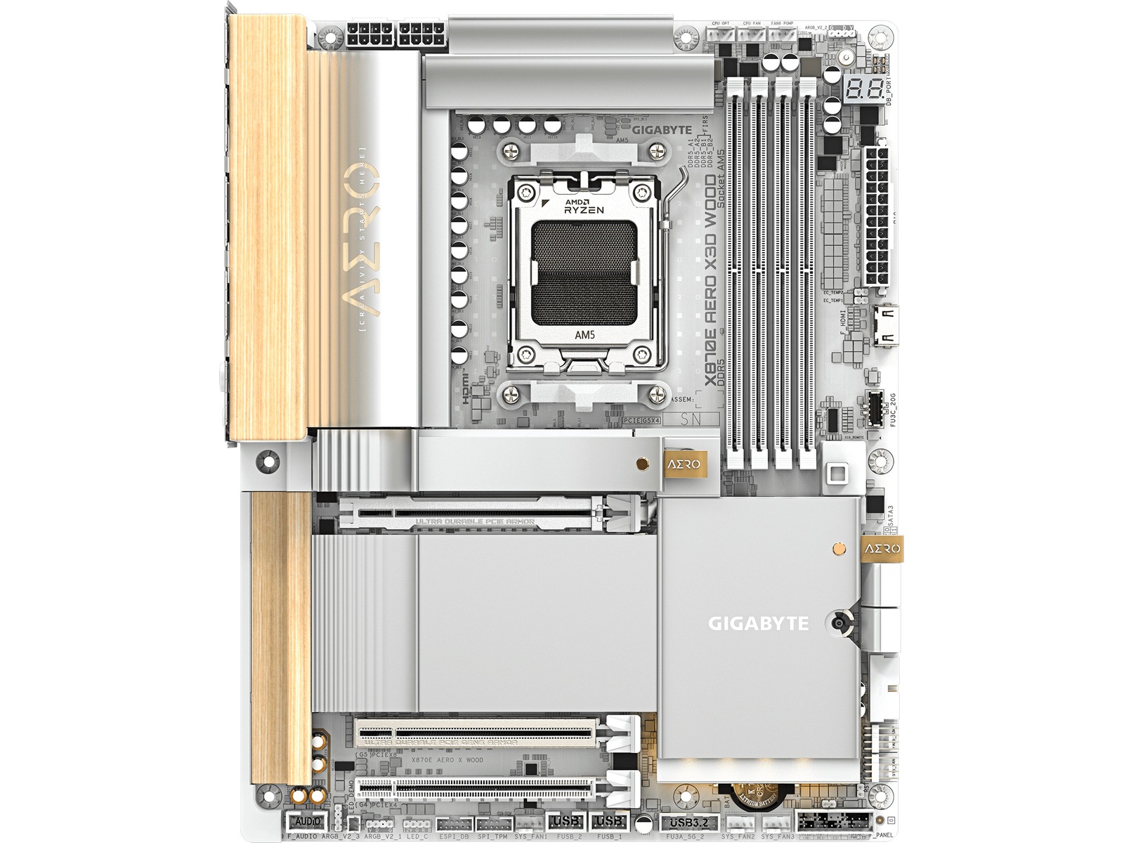Gigabyte X870E AERO X3D WOOD hovedkort AMD Socket