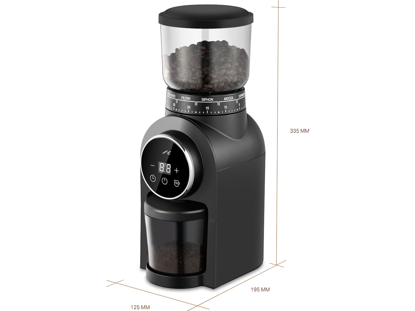 Loeffen LFCG1000 Kaffekvern med 30 innstillinger Kaffekverner