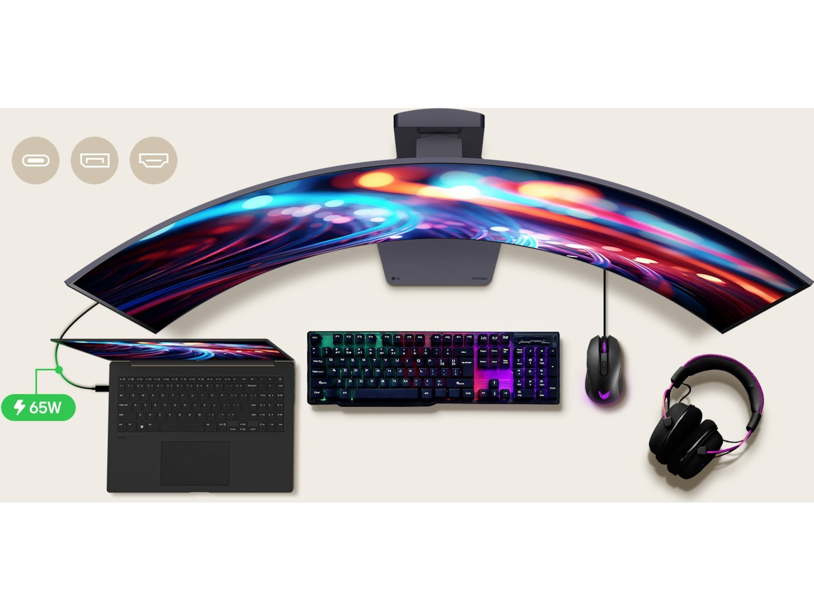 LG 45" UltraGear curved gamingskjerm 45GX900A Gamingskjermer
