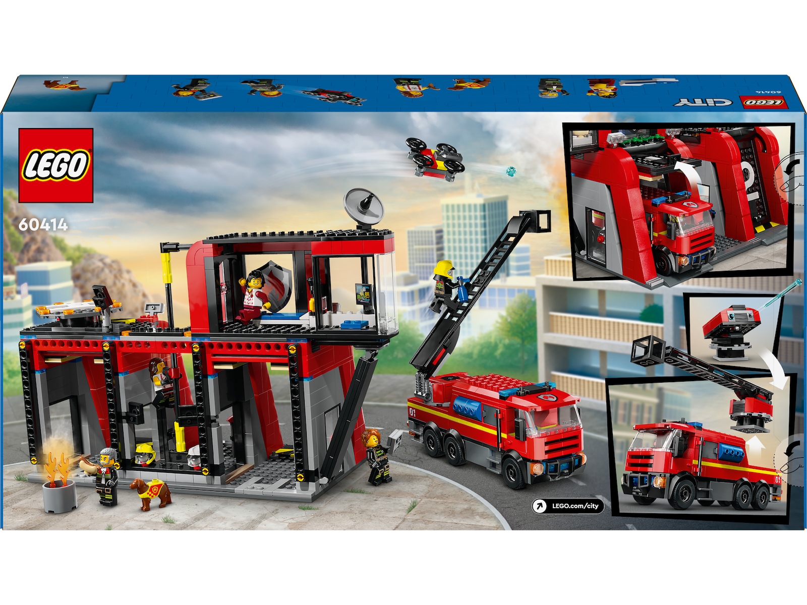 LEGO City Fire brannstasjon med brannbil 60414 LEGO
