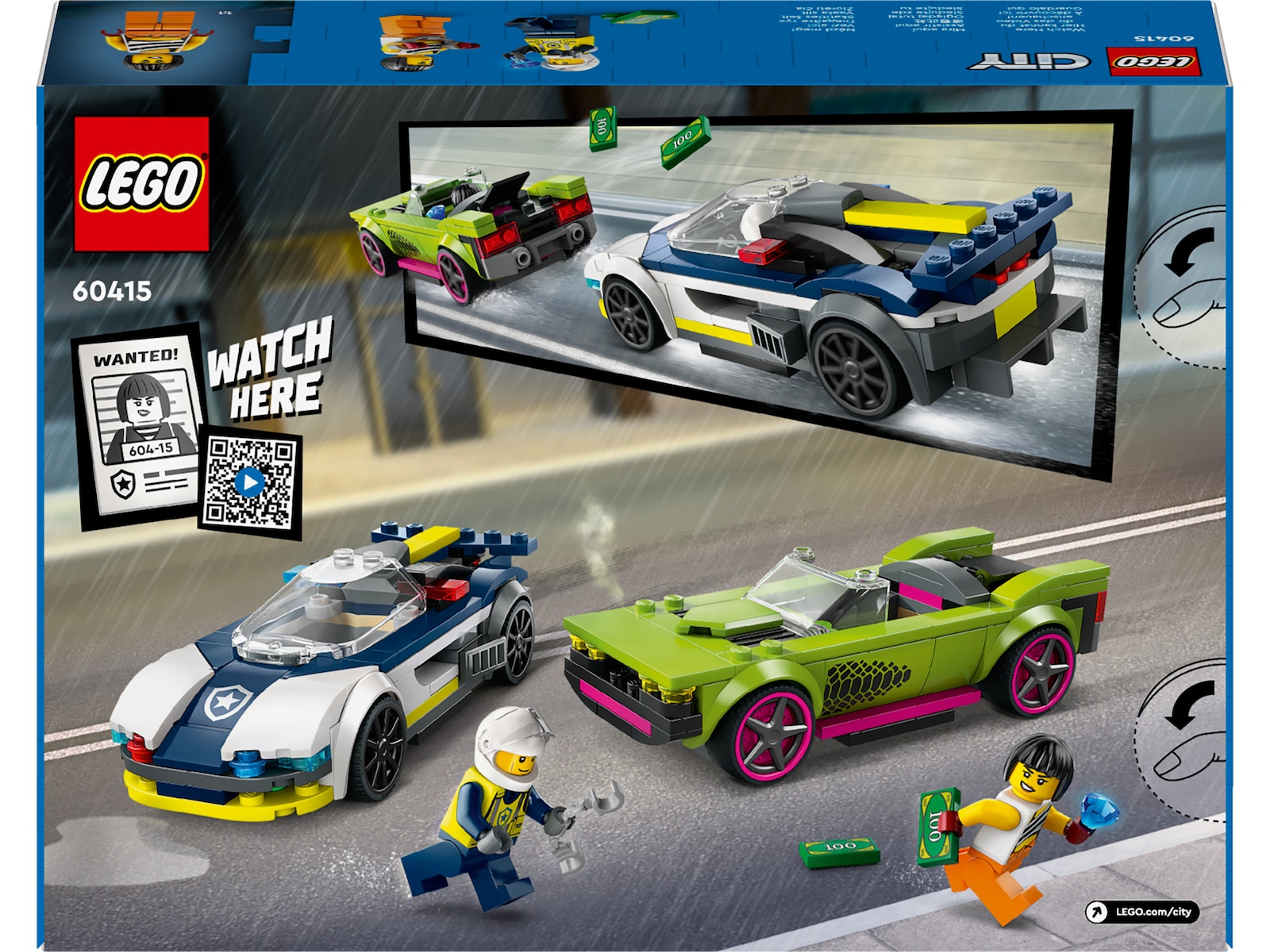 LEGO City politijakt med politibil og muskelbil 60415 LEGO