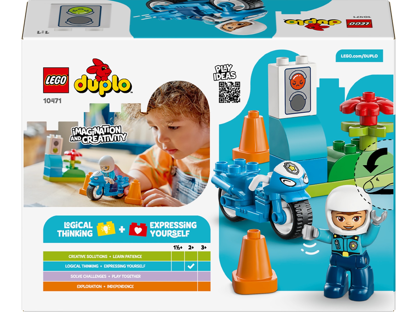 LEGO DUPLO Town politimotorsykkel 10471 (blå) LEGO