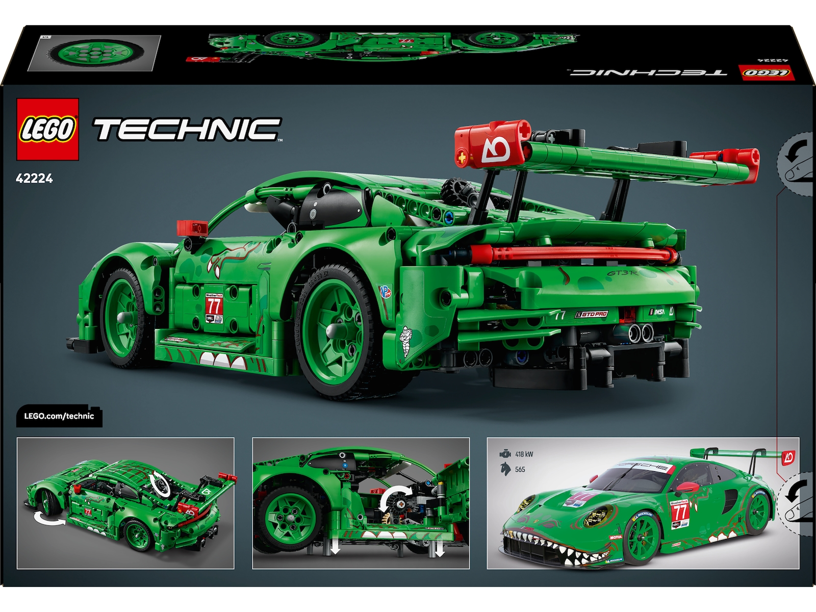 LEGO Technic Porsche 911 GT3 R REXY AO Racing racerbil 42224 LEGO