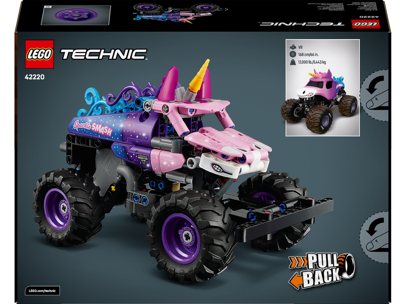 LEGO Technic Monster Jam Sparkle Smash trekk-opp 42220 LEGO