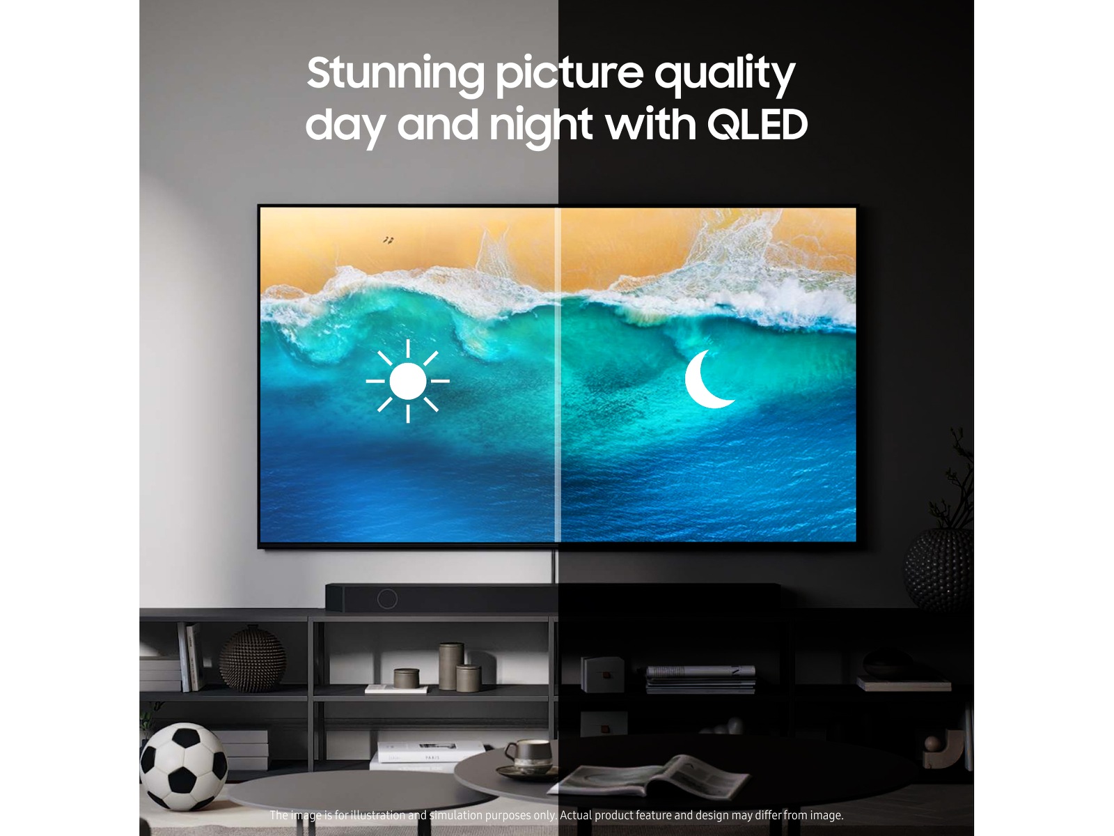 Samsung 55" Q8FA QLED 4K smart-TV (2025) + lydplanke 50 - 59 tommer TV