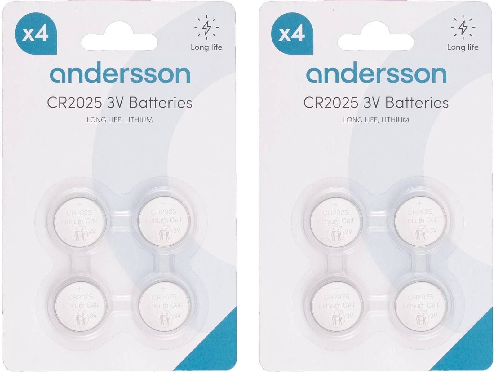 Andersson CR2025 knappcellebatterier 2x4-pk Batterier til generell bruk