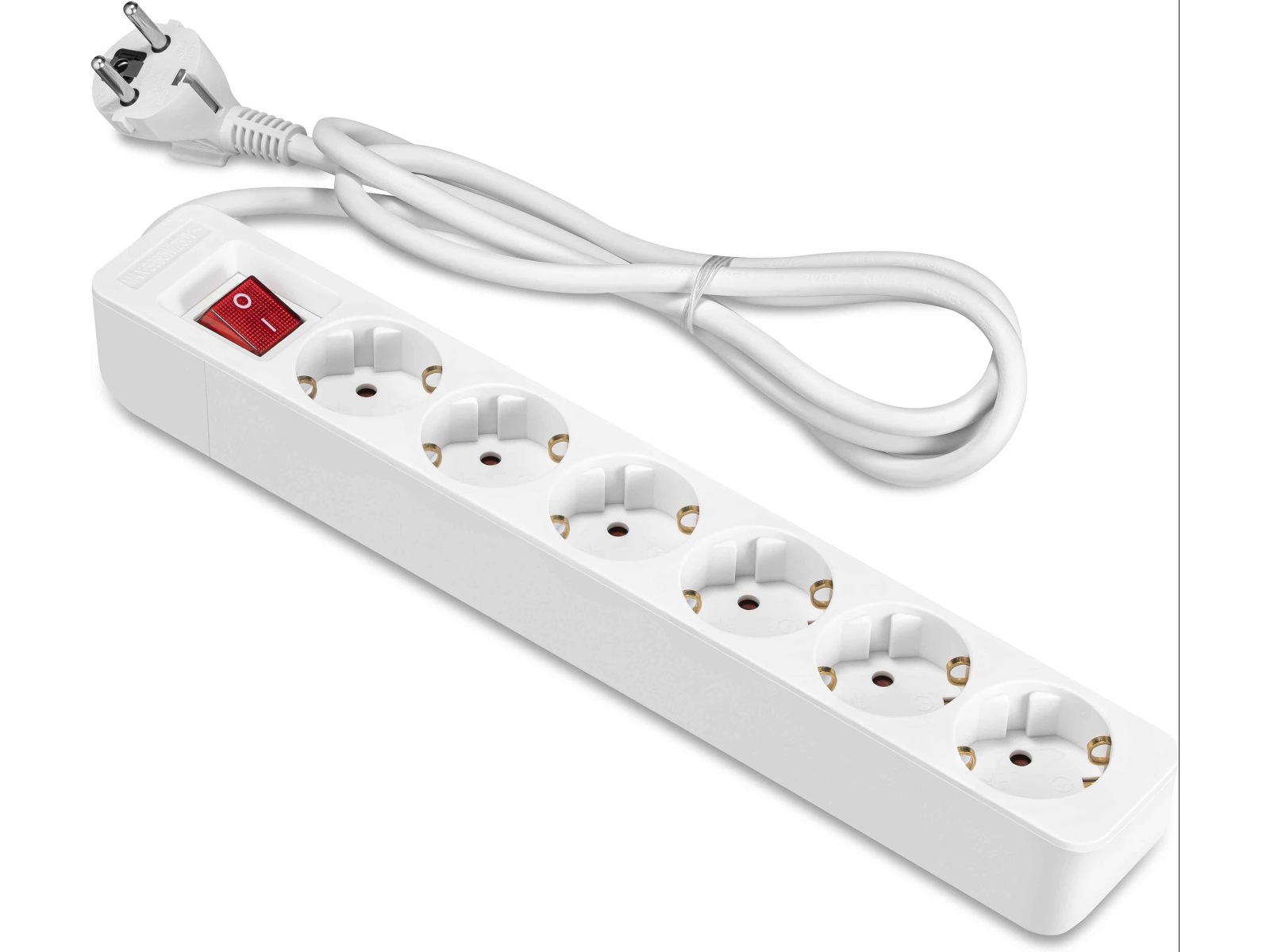 ON 6-vei strømforgrener 1.5m 2-pack Skjøtekabel & forgrener