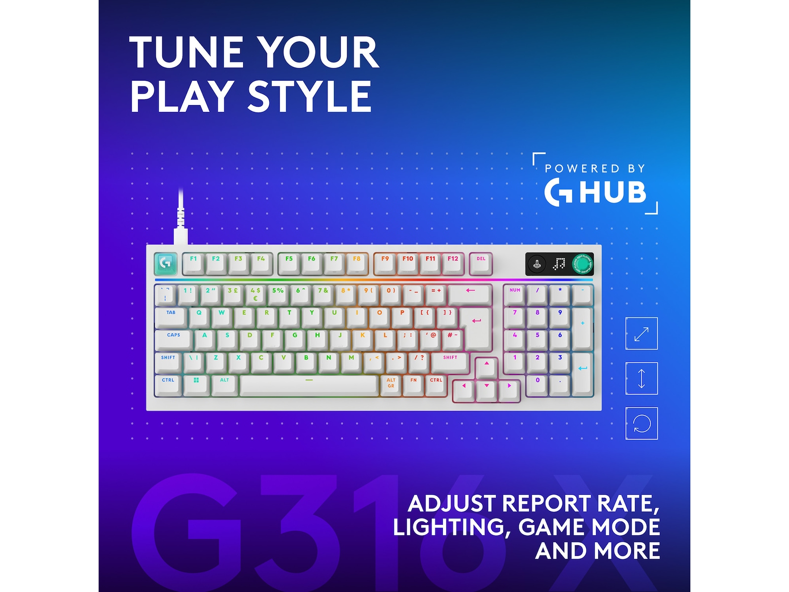 Logitech G316 X 98 Gamingtastatur (hvit) Gamingtastatur