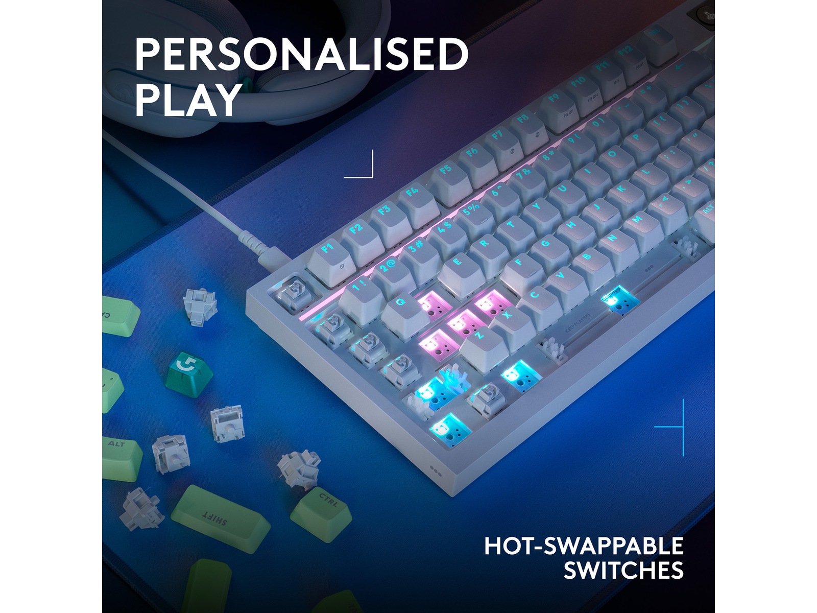 Logitech G316 X 98 Gamingtastatur (hvit) Gamingtastatur