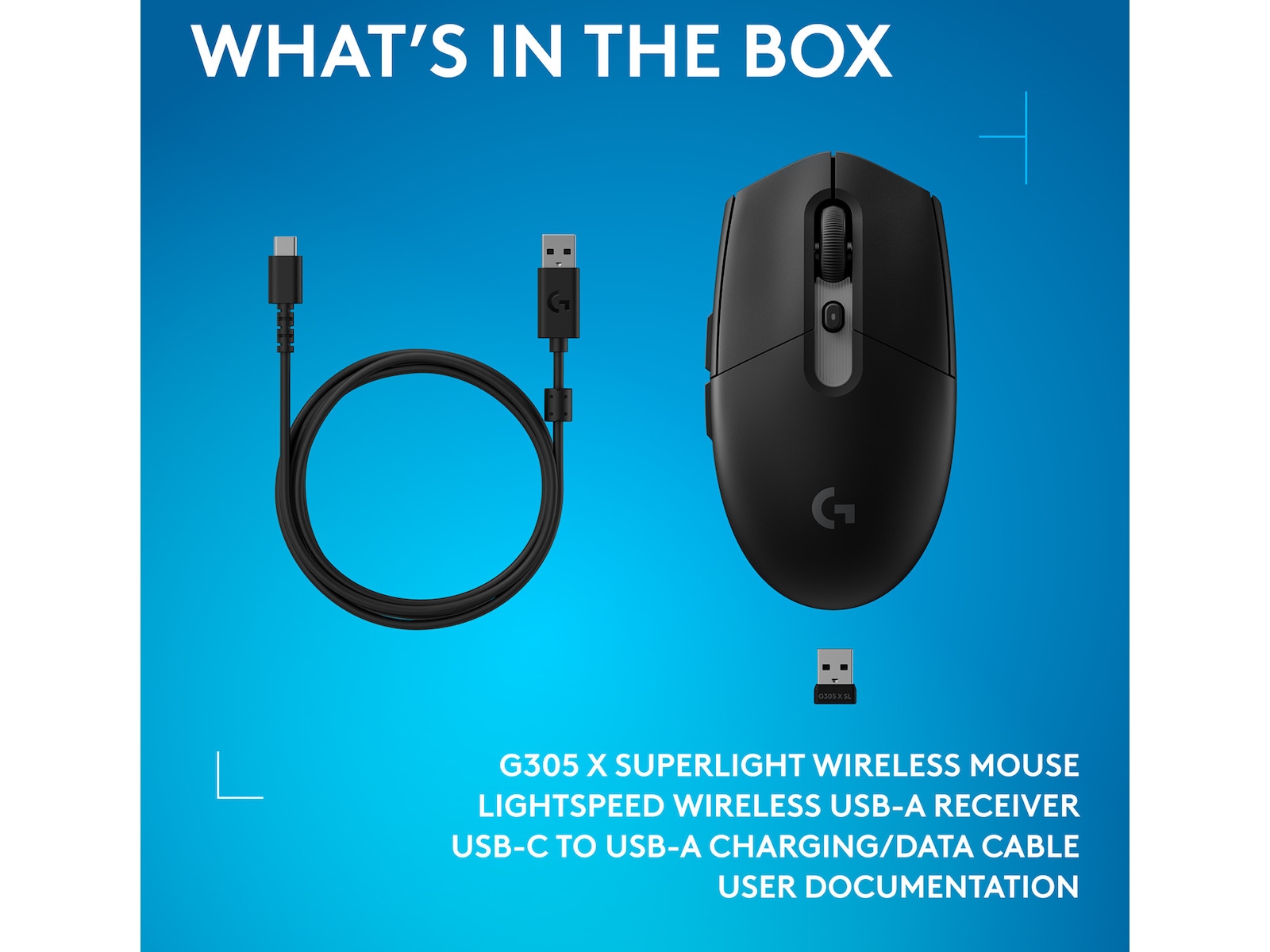 Logitech G305 X SUPERLIGHT Trådløs Gamingmus (sort) Gamingmus
