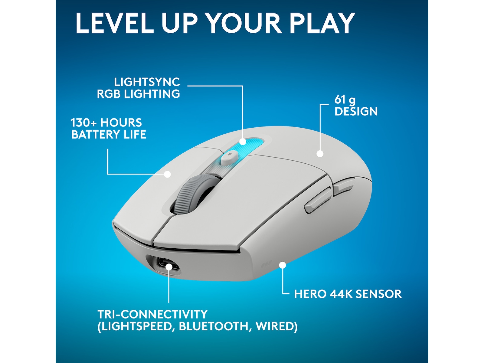 Logitech G305 X SUPERLIGHT Trådløs Gamingmus (hvit) Gamingmus