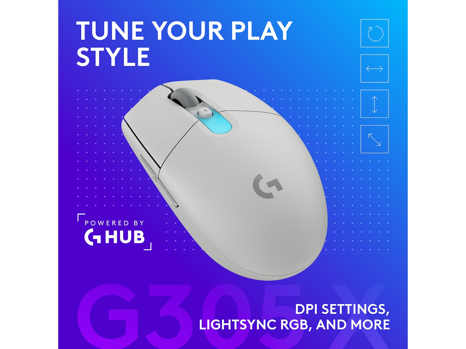 Logitech G305 X SUPERLIGHT Trådløs Gamingmus (hvit) Gamingmus