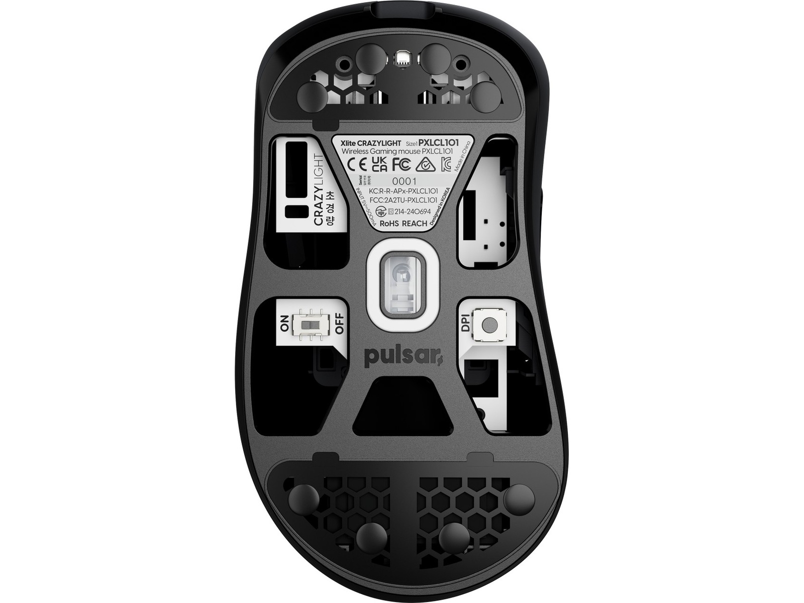 Pulsar Xlite CRAZYLIGHT Mini trådløs gamingmus (jet black) -B-Grade Demo mus