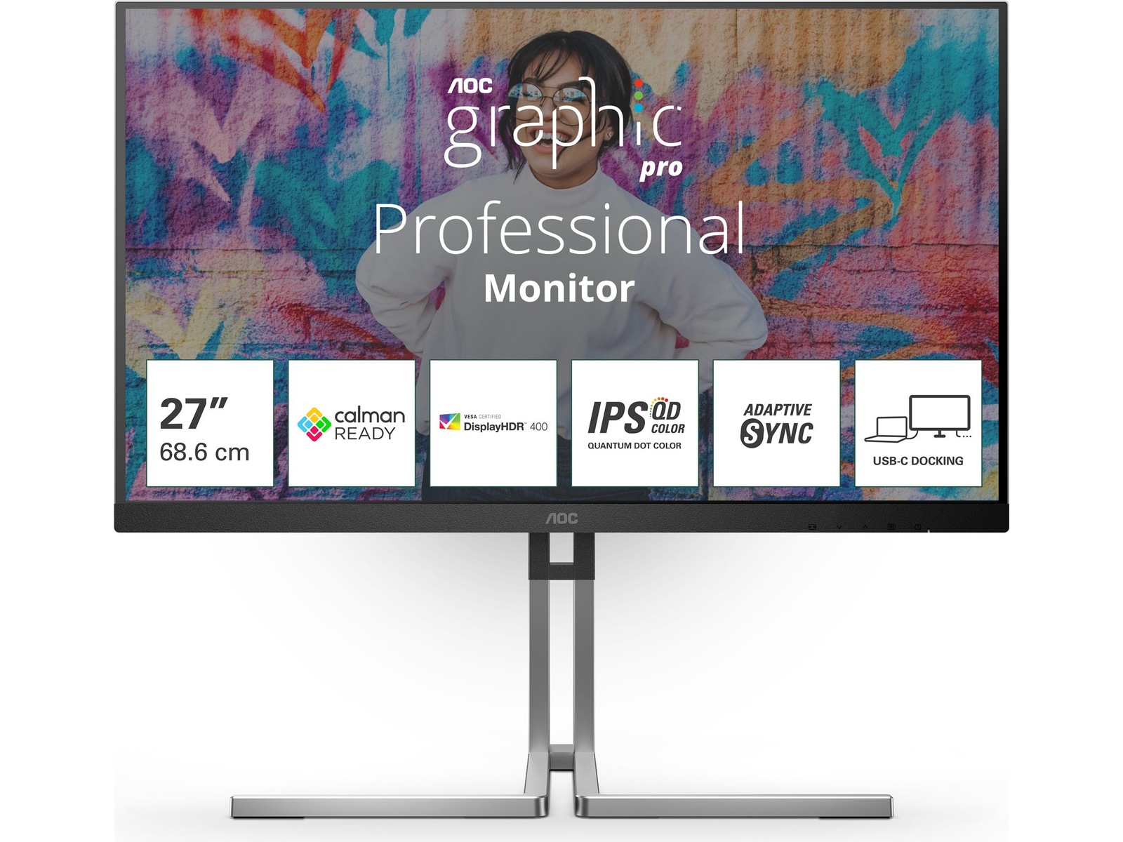 AOC 27" skjerm Graphic Pro Series Q27U3CV -B-Grade Demo skjermer