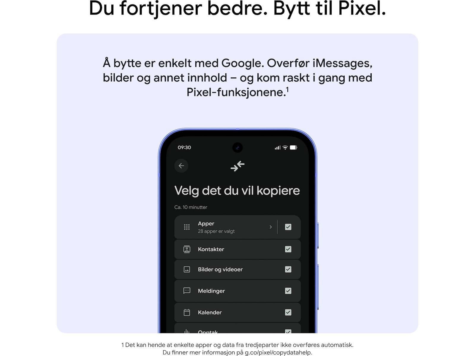 Google Pixel 10a 128GB (lavendel) Mobiltelefoner