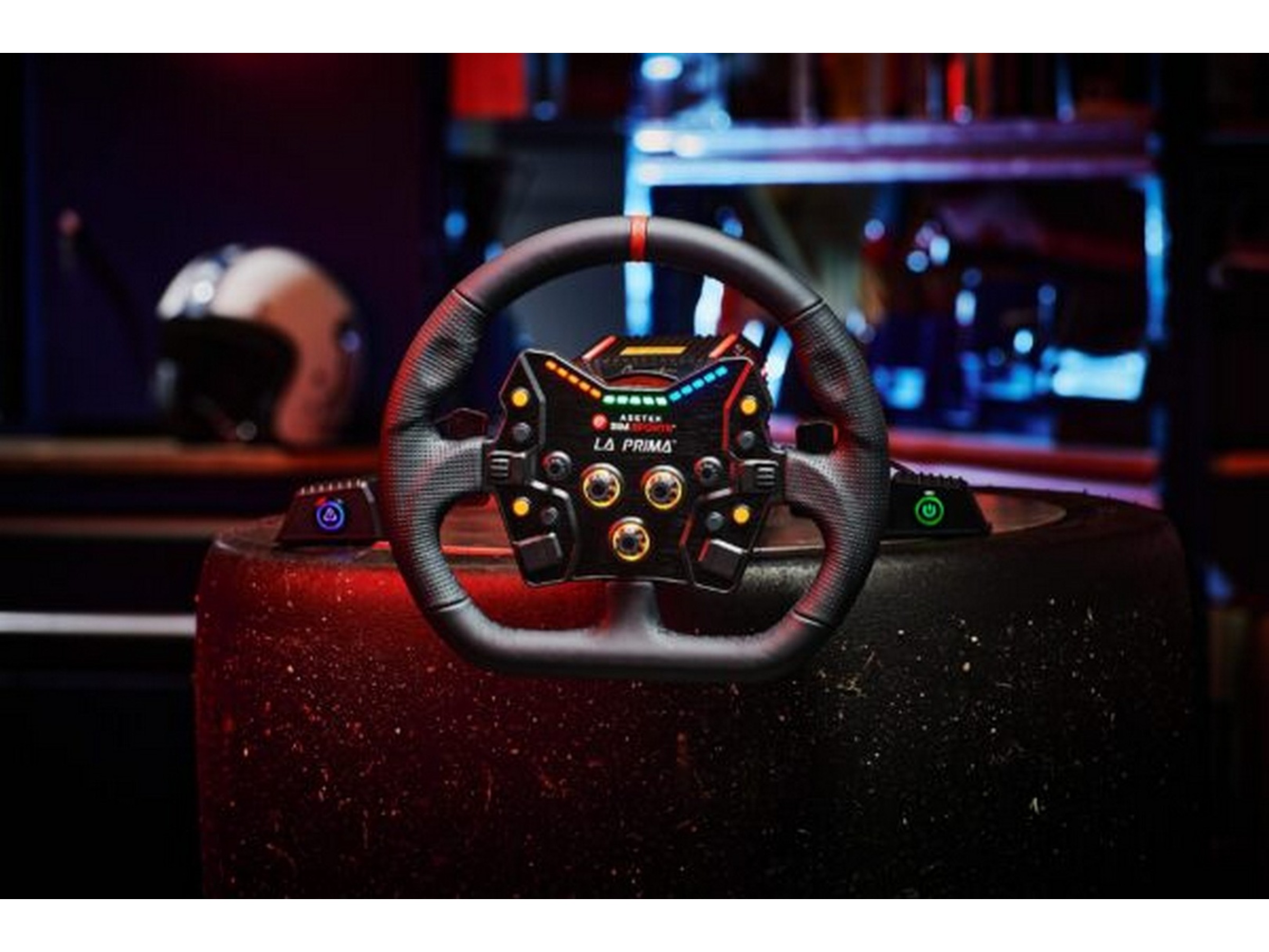 Asetek Closed D rattkrans skinn (svart) Ratt og pedaler