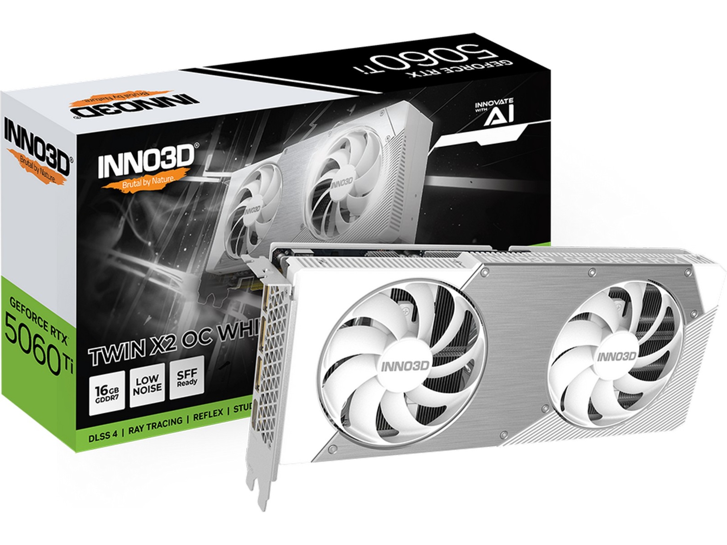 INNO3D GeForce RTX 5060 Ti 16GB TWIN X2 OC (hvit) Skjermkort