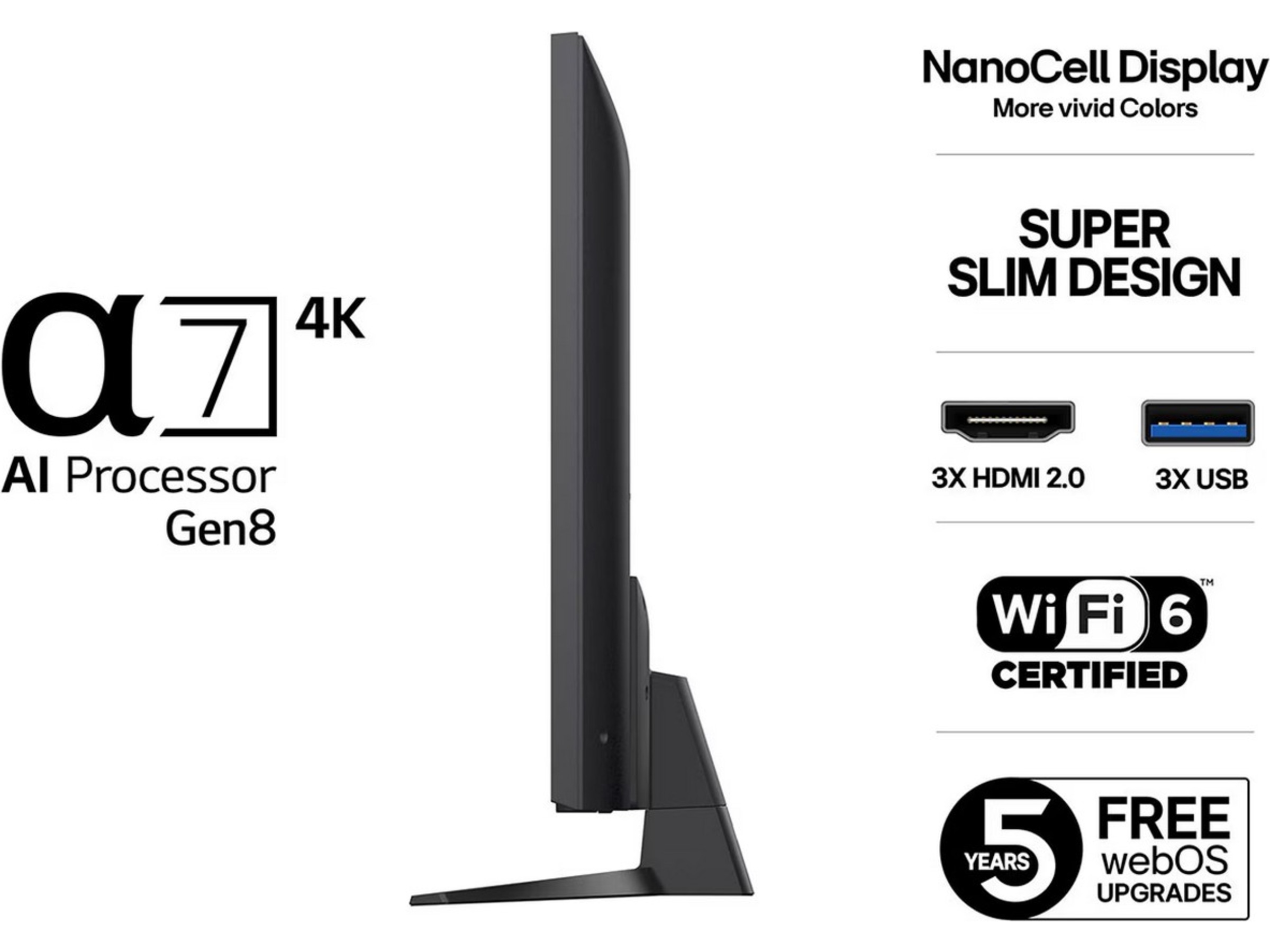 LG 86'' NANO81 NanoCell AI 4K Smart TV (2025) Over 80 tommer TV