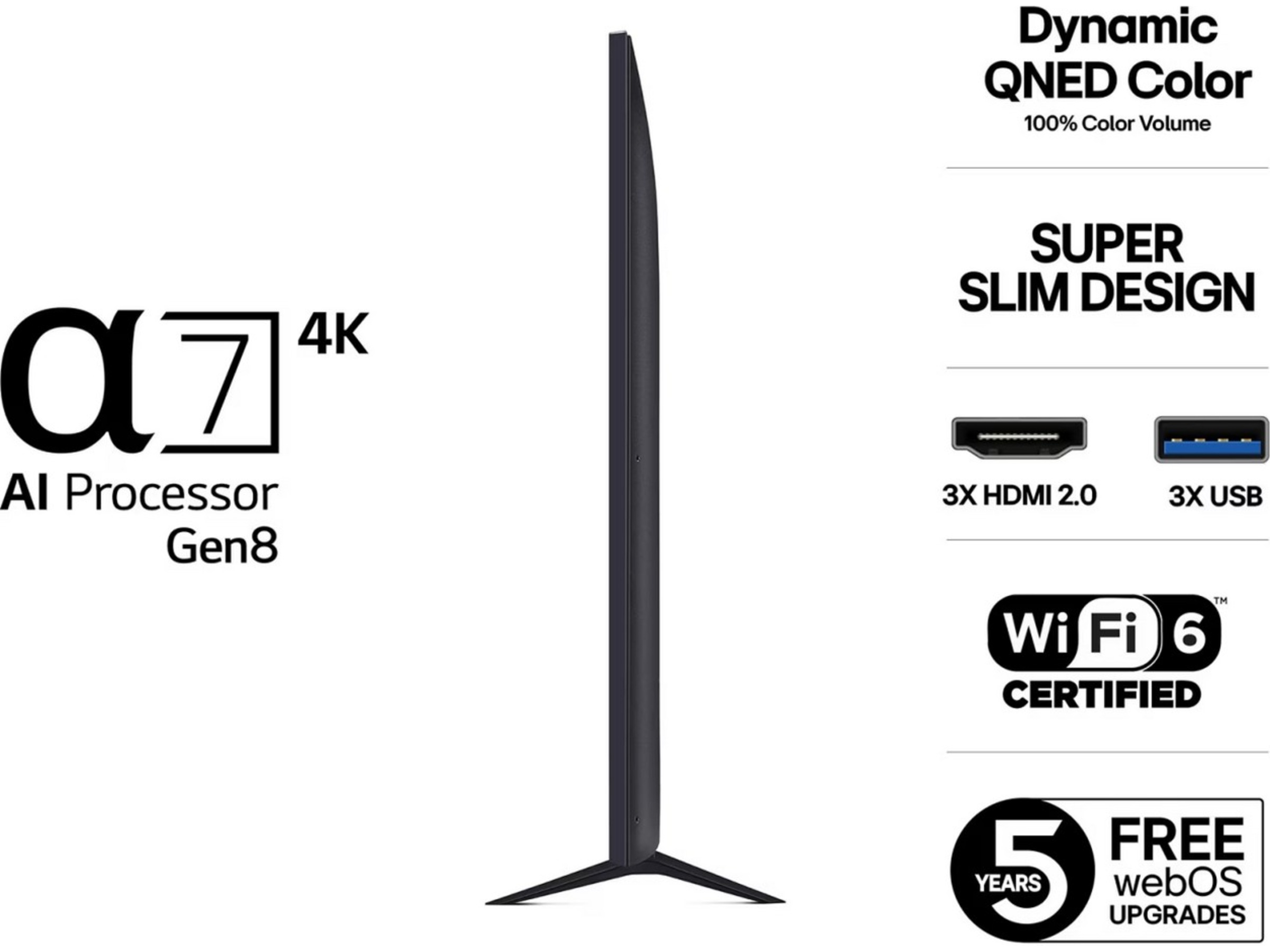 LG 75'' QNED7E AI 4k 75QNED7EA6B (2025) + soundbar 20 - 49 tommer TV