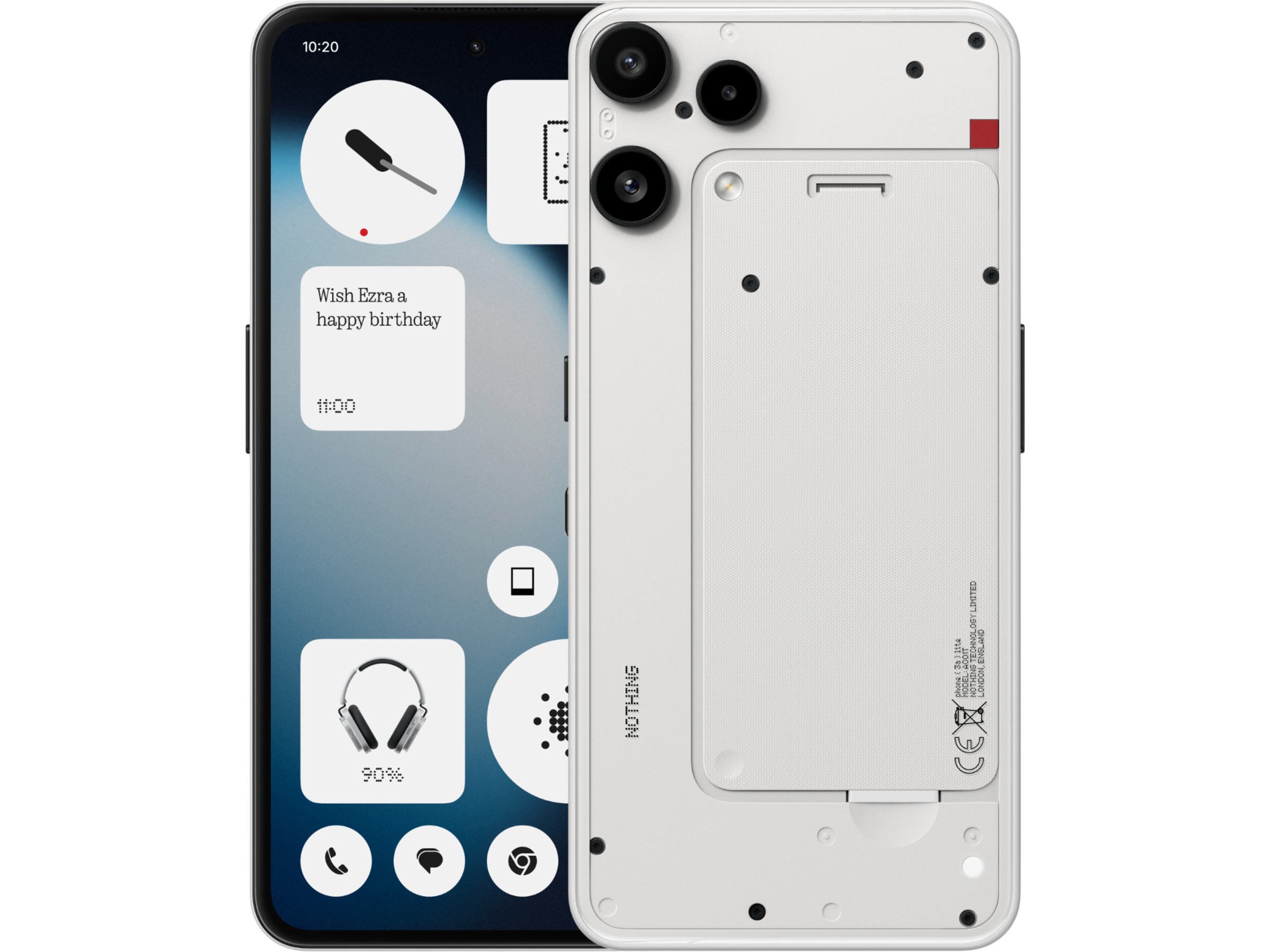 Nothing Phone (3a) Lite 128GB (hvit) Mobiltelefoner