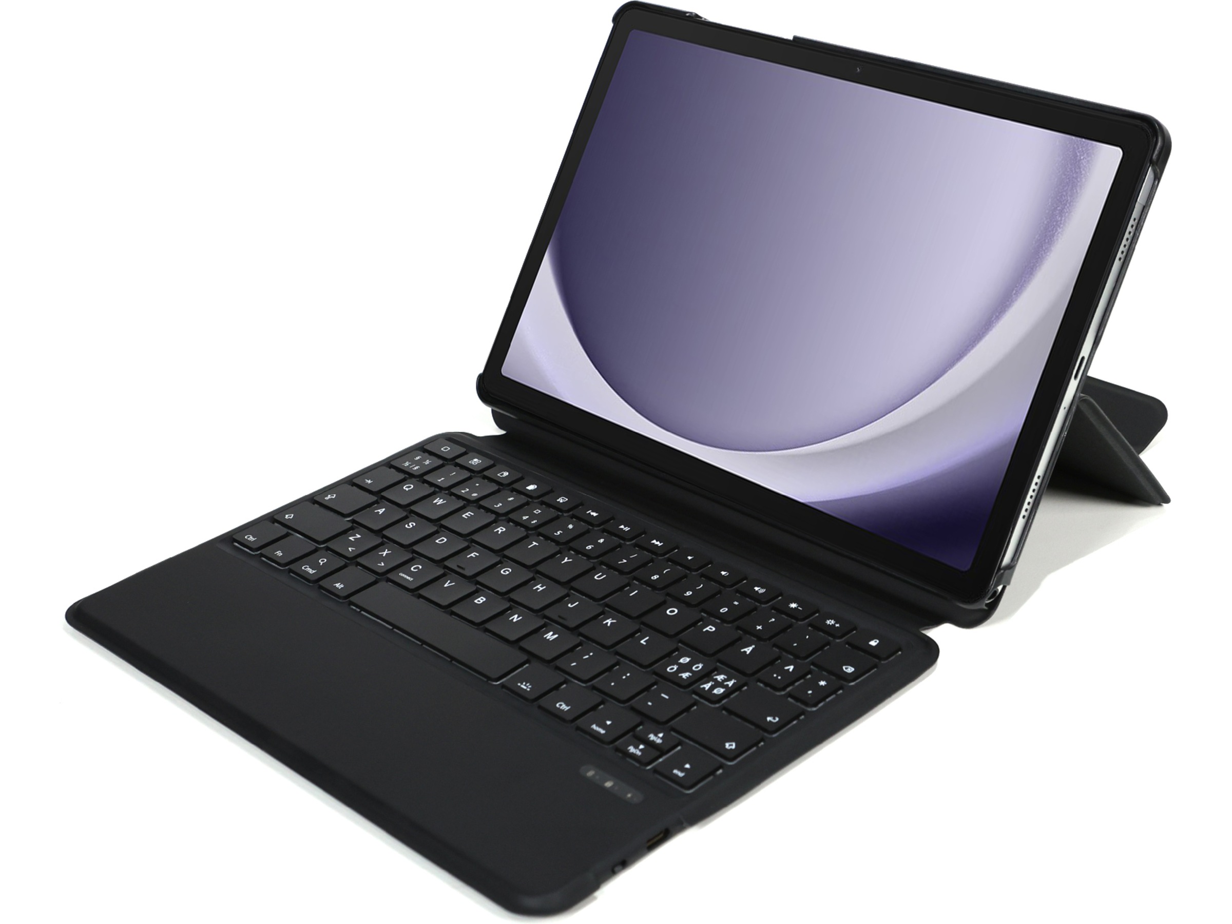 Gre8t Galaxy Tab A9+ tastaturdeksel (sort) Tastatur og stylus