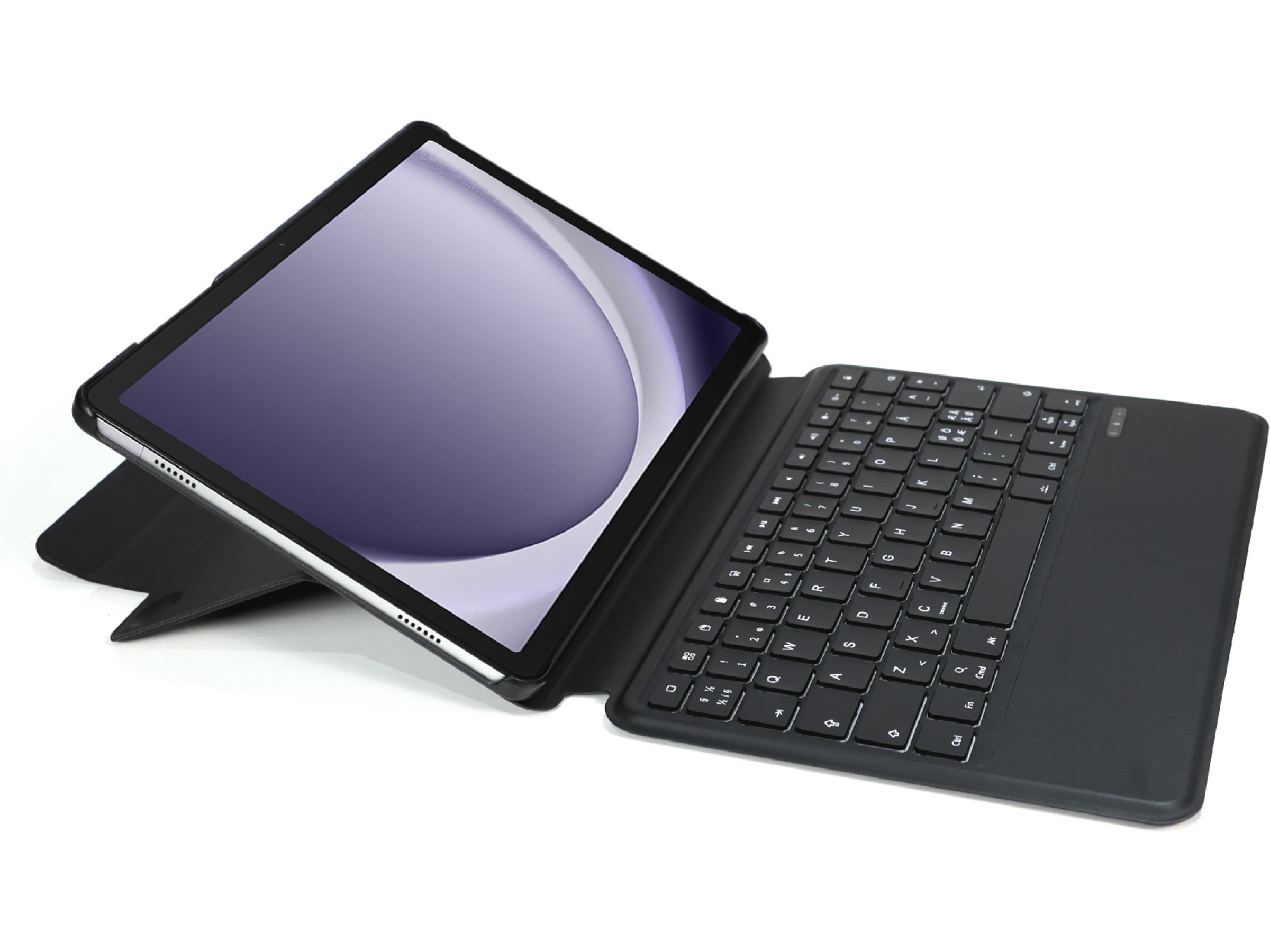Gre8t Galaxy Tab A9+ tastaturdeksel (sort) Tastatur og stylus