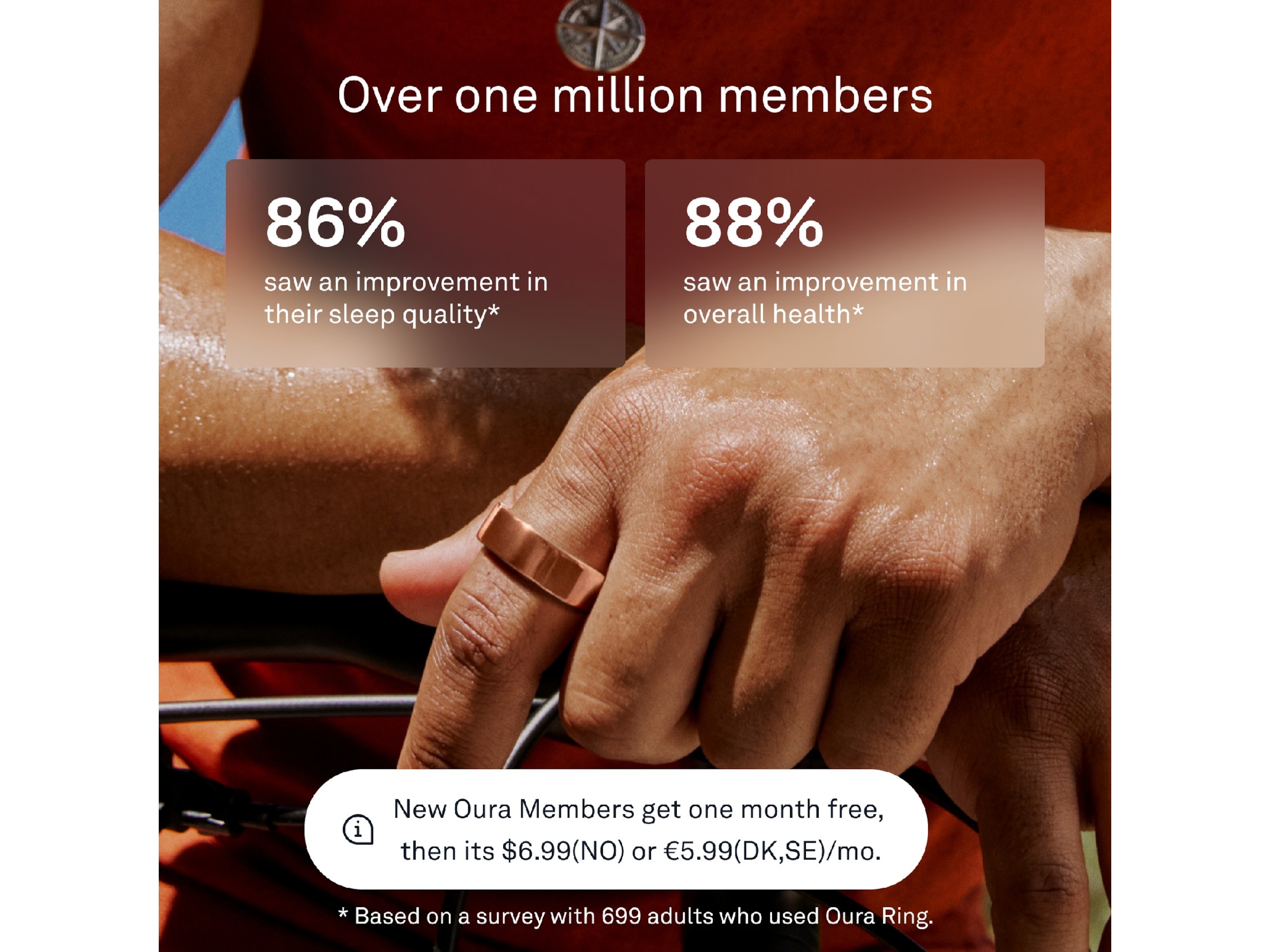 Oura Ring 4 Smart Ring str. 5 (rosegull) -B-Grade Demo tilbehør til mobiler & klokker