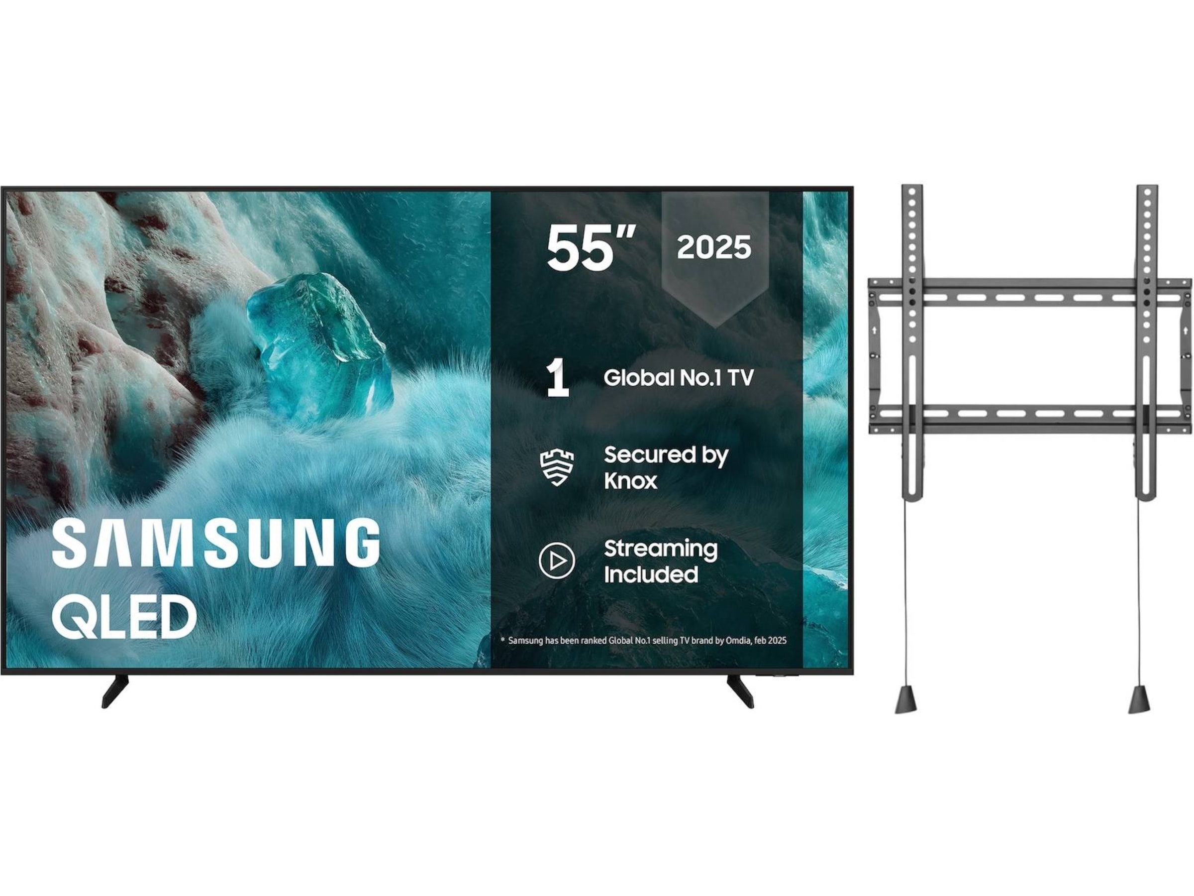 Samsung 55" Q7FA QLED 4K Smart-TV (2025) + veggfeste 60 - 69 tommer TV