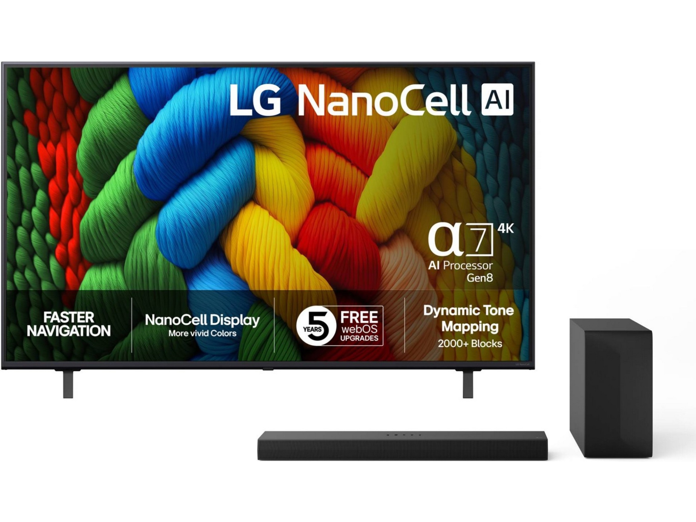 LG 55" NANO80 AI 4K NanoCell Smart-TV (2025) 50 - 59 tommer TV