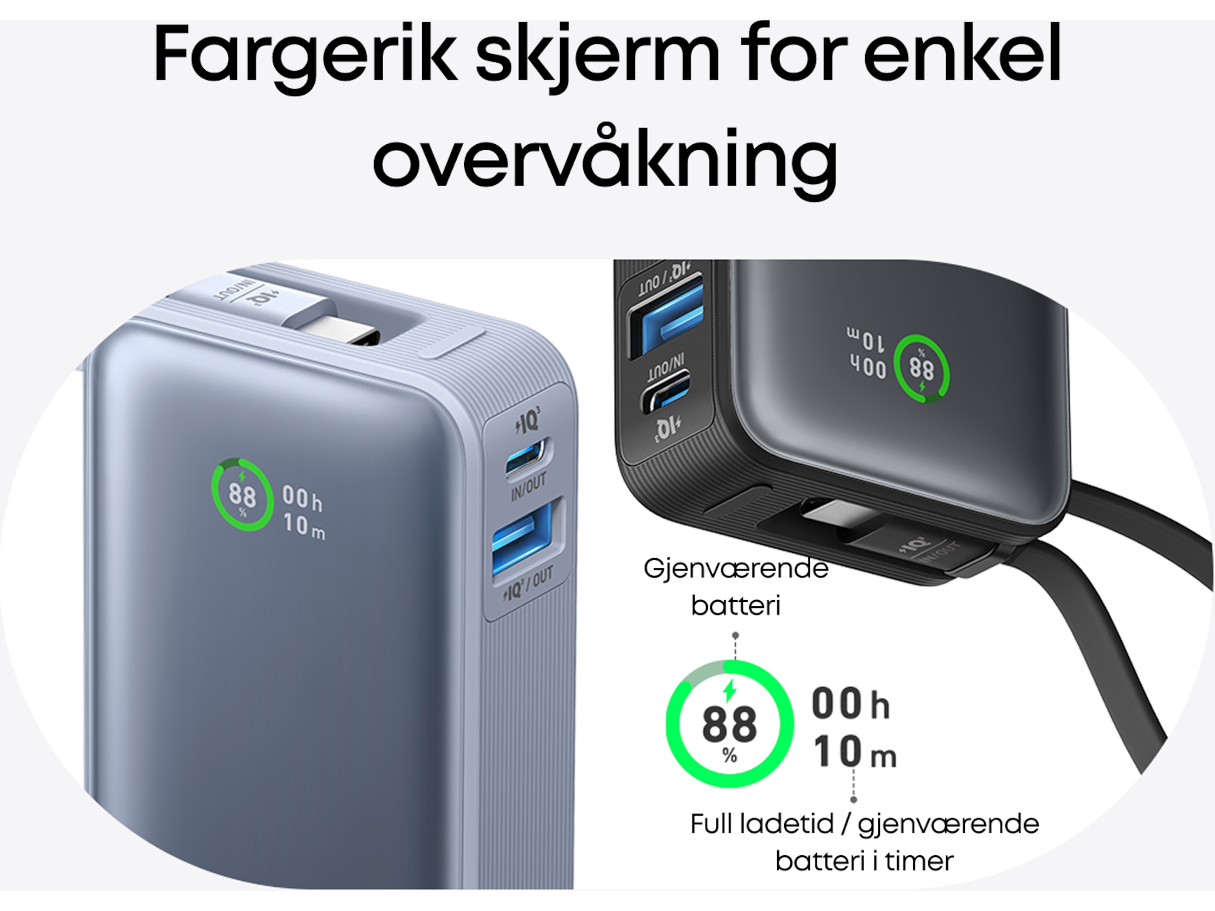 Anker 545 Nano Powerbank 10000mAh (sort) Powerbank