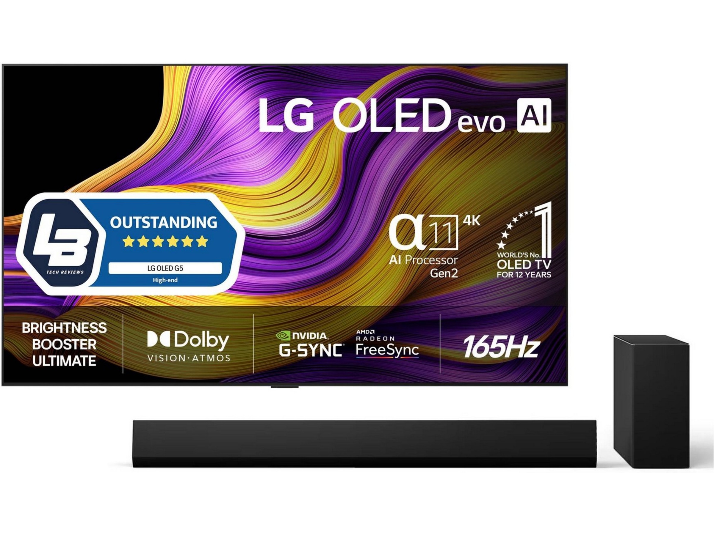 LG 77" G5 AI 4K OLED Smart-TV (2025) + Soundbar 70 - 79 tommer TV