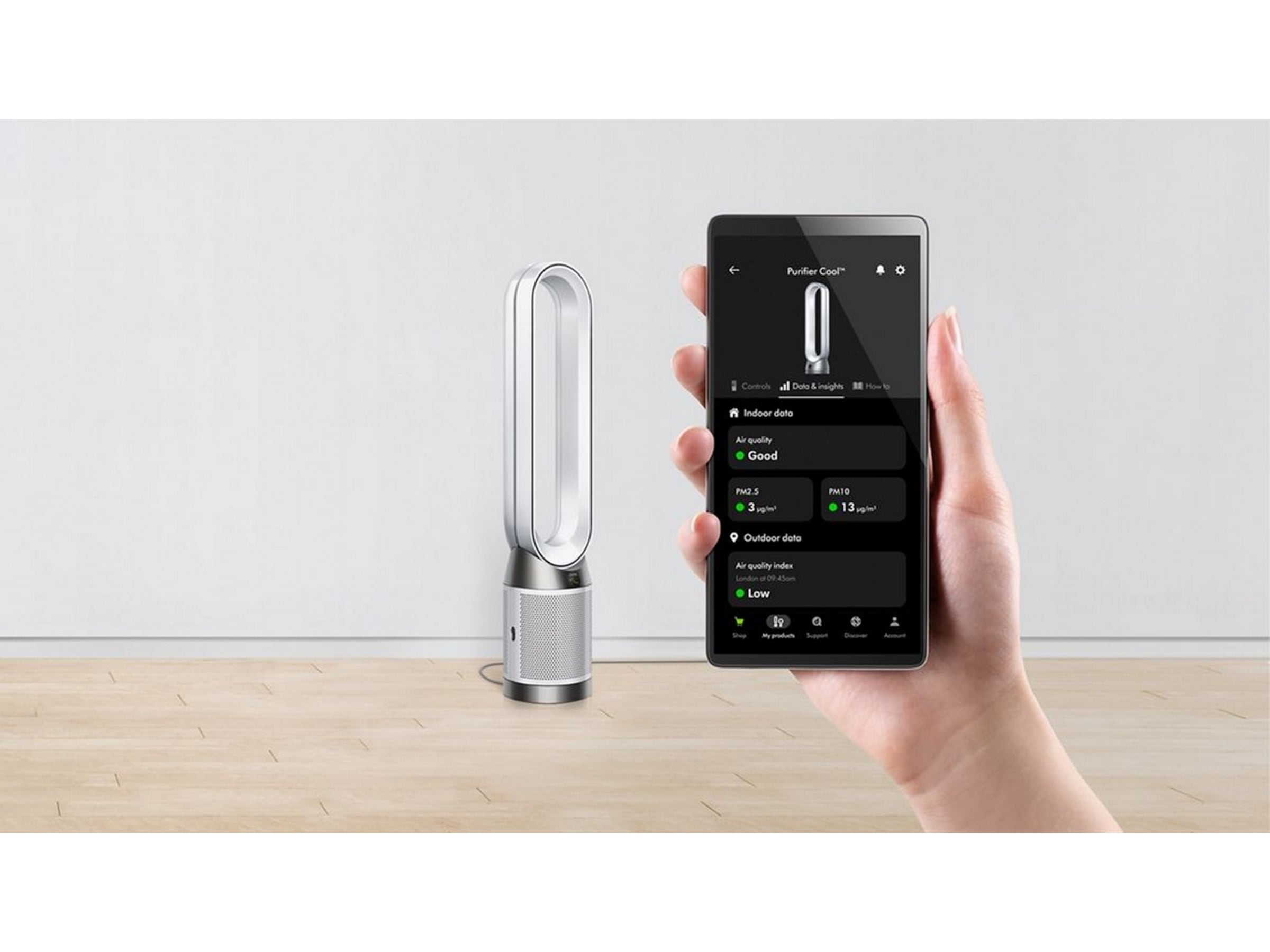 Dyson Cool PC1 luftrenser og vifte (hvit) Luftrensere