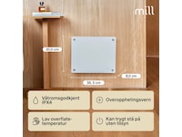 Mill Glass MB250 Panelovn 250W (hvit) Panelovner